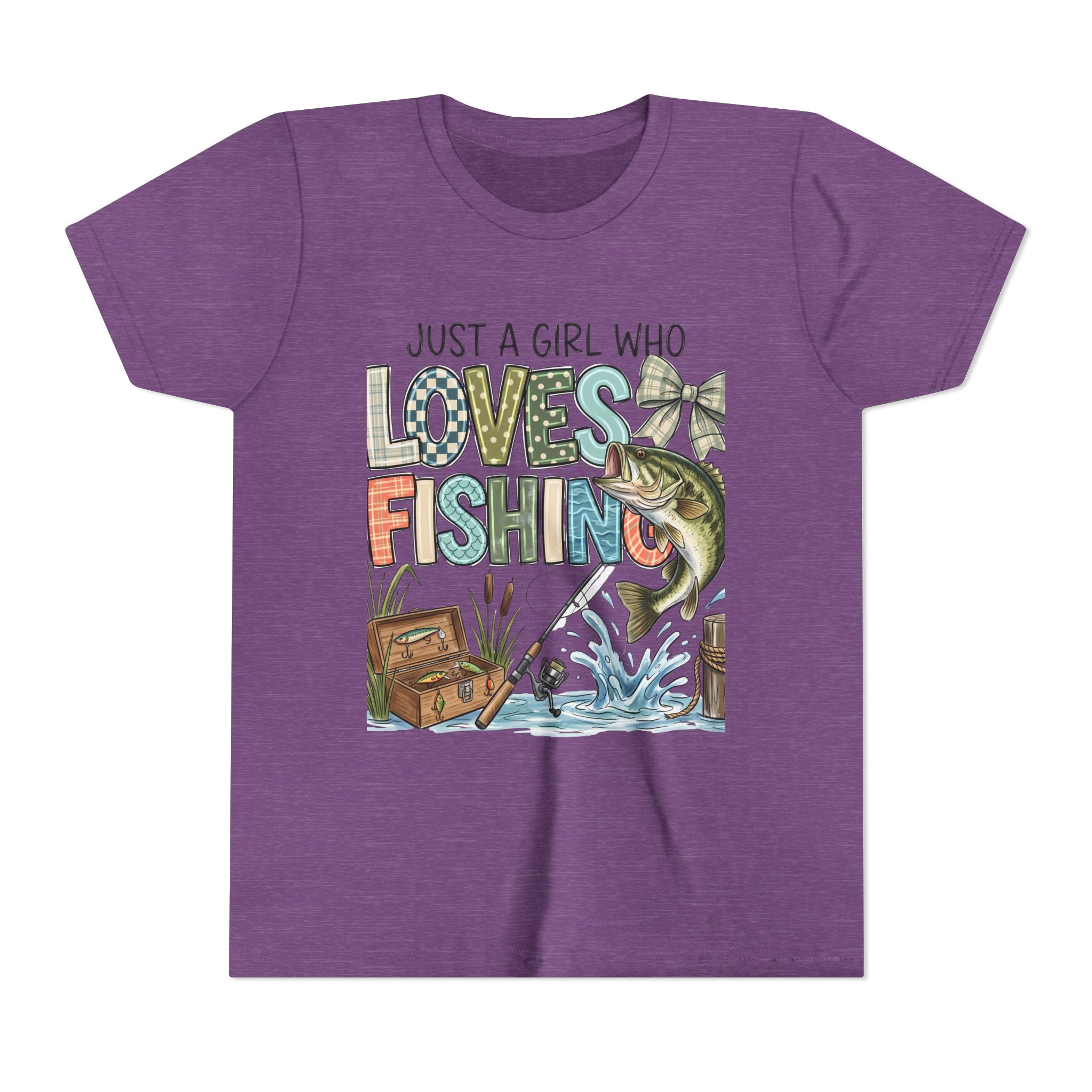 Youth Fishing Tee — "Just a Girl Who Loves Fishing" Graphic Shirt