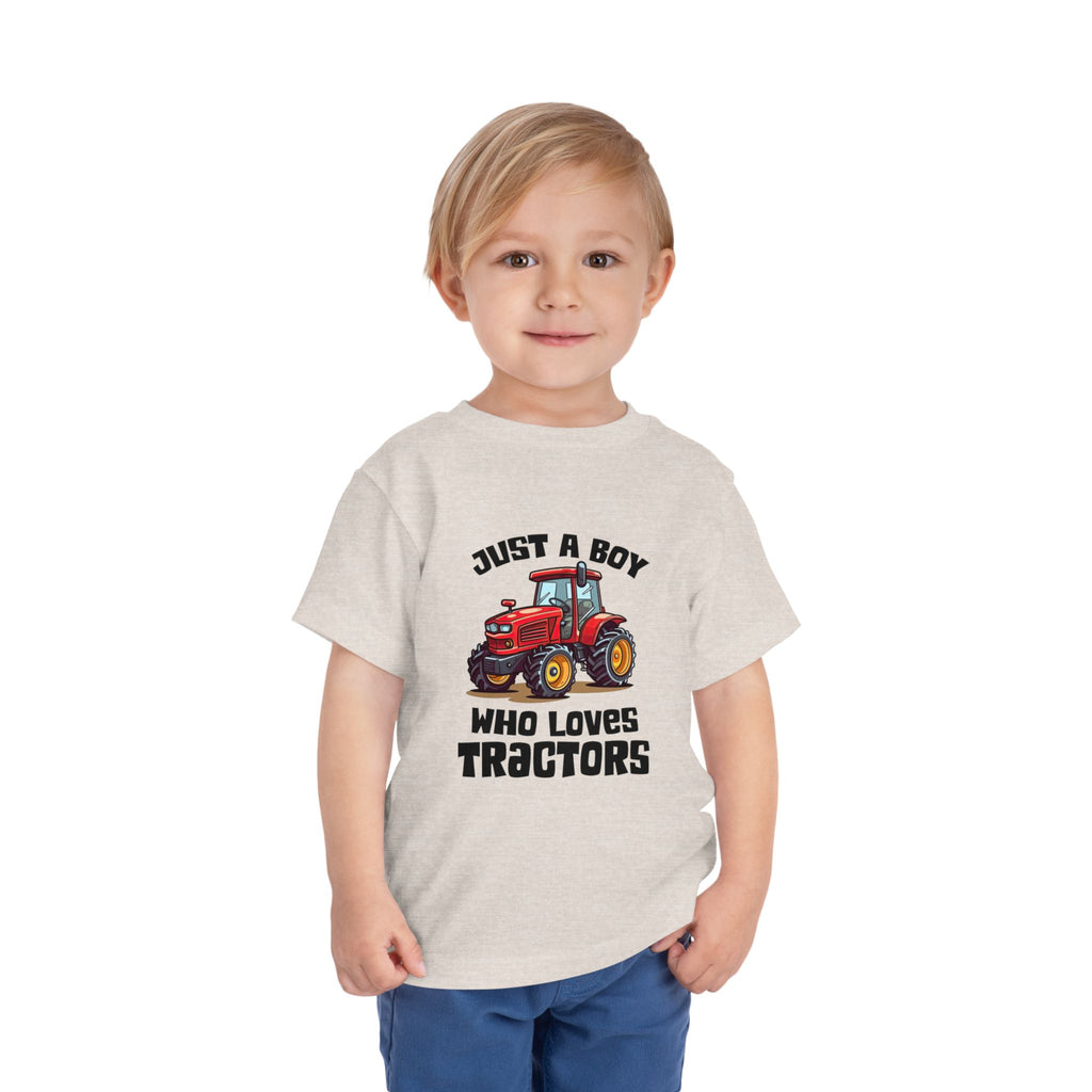 Toddler Tractor Tee — "Just a Boy Who Loves Tractors" Cute Farm Kids Shirt