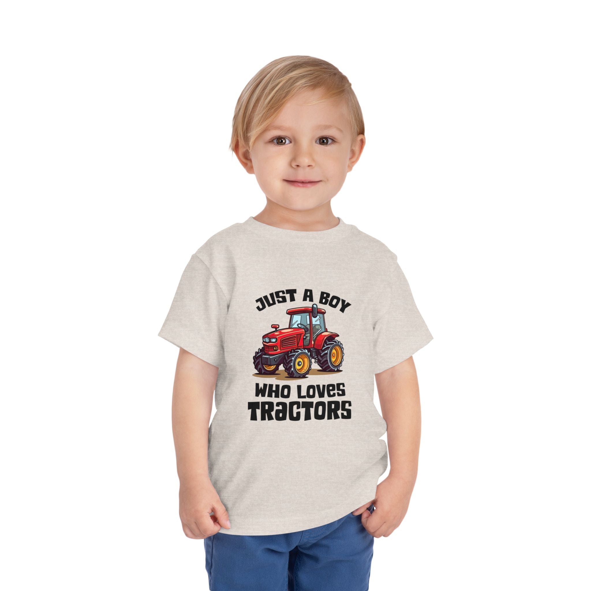 Toddler Tractor Tee — "Just a Boy Who Loves Tractors" Cute Farm Kids Shirt