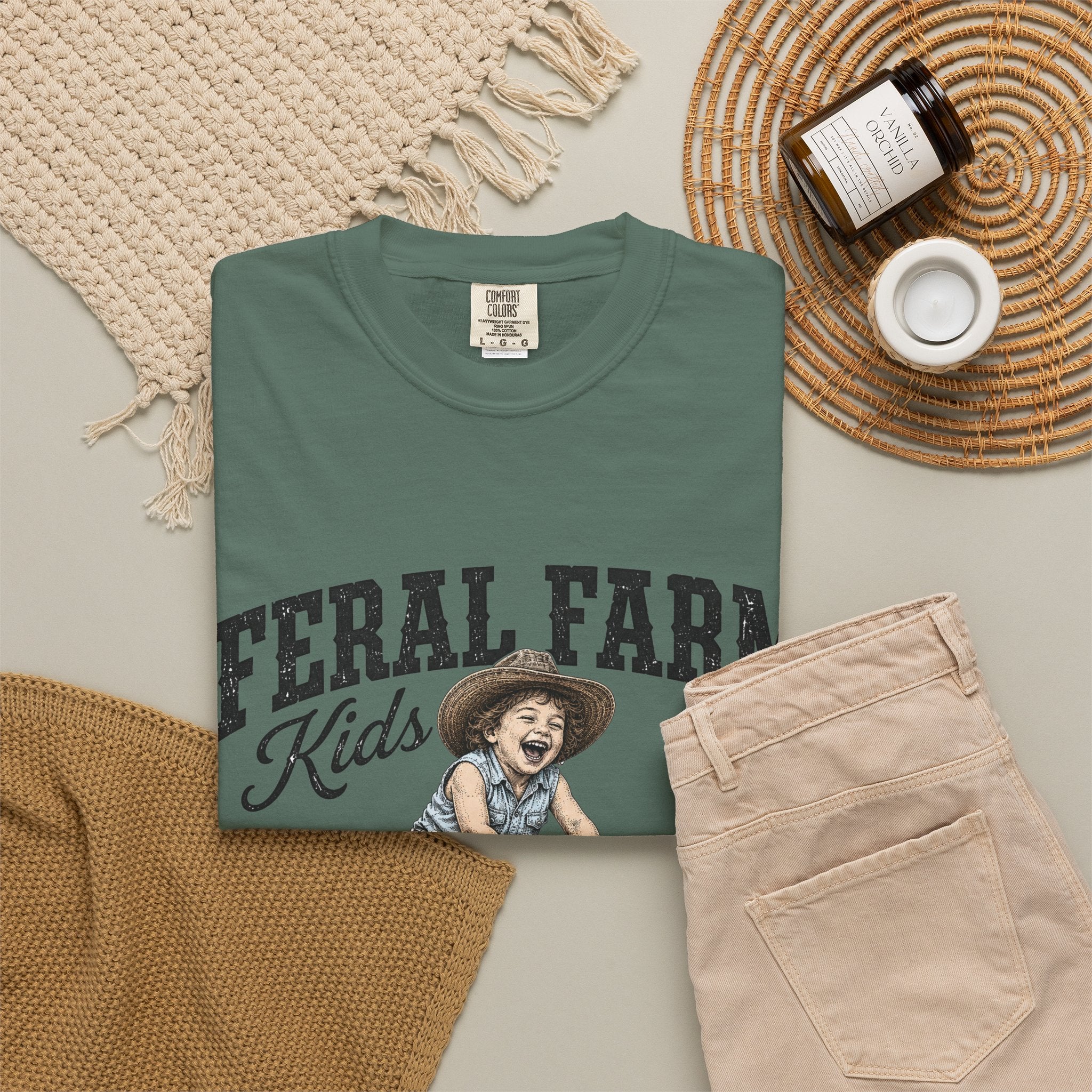 Feral Farm Kids T-Shirt — Vintage Pig Rider Graphic Tee
