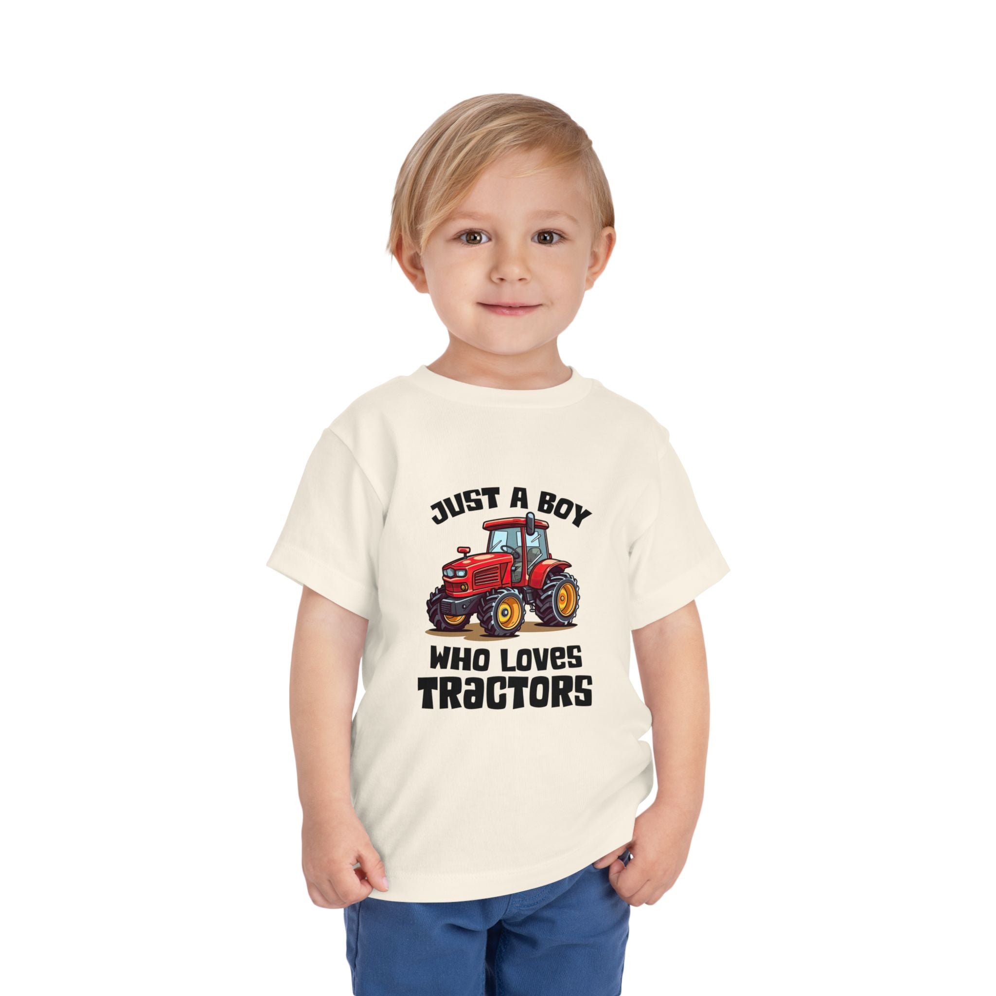 Toddler Tractor Tee — "Just a Boy Who Loves Tractors" Cute Farm Kids Shirt