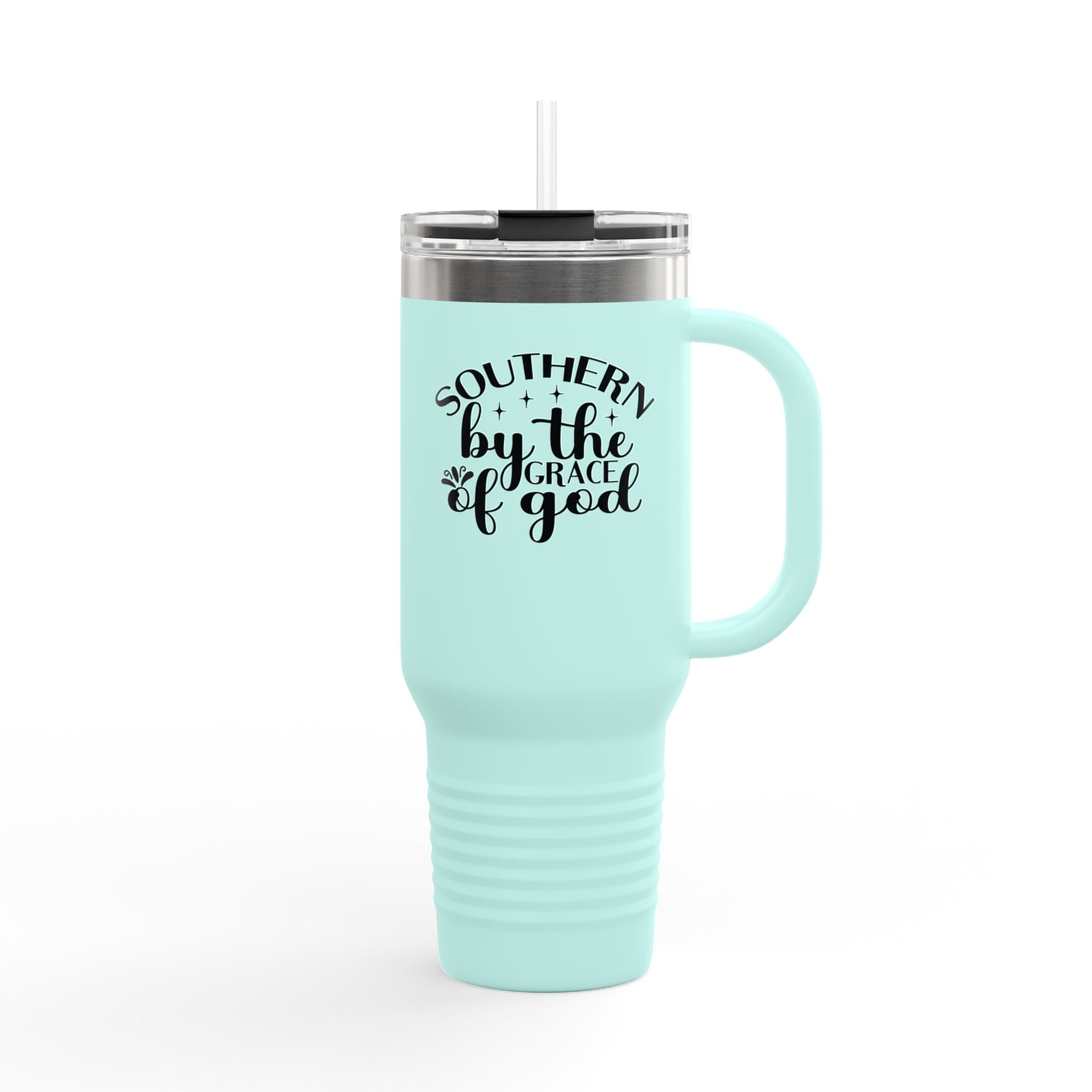 40oz Insulated Travel Mug — "Southern by the Grace of God" Stainless Tumbler