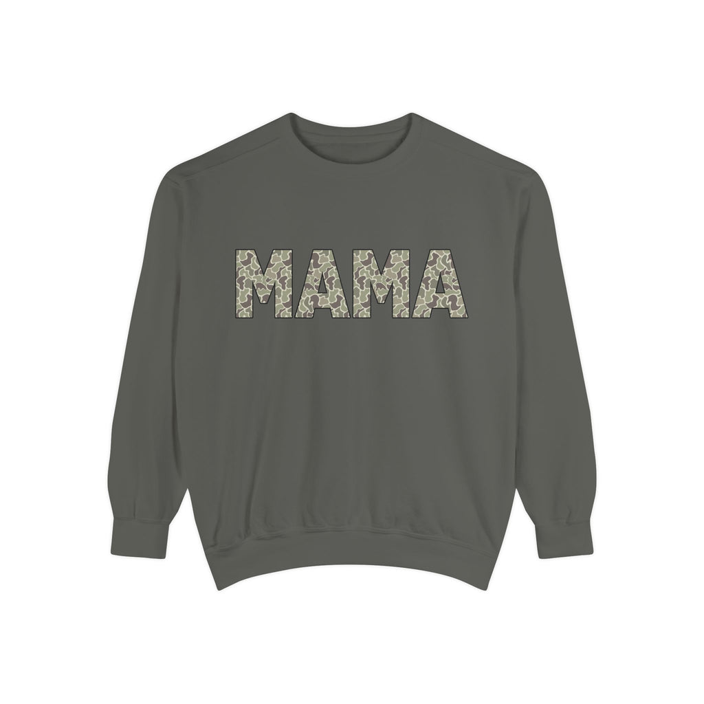 Mama Camo Sweatshirt — Cozy Mom Crewneck with Floral Pattern "MAMA"