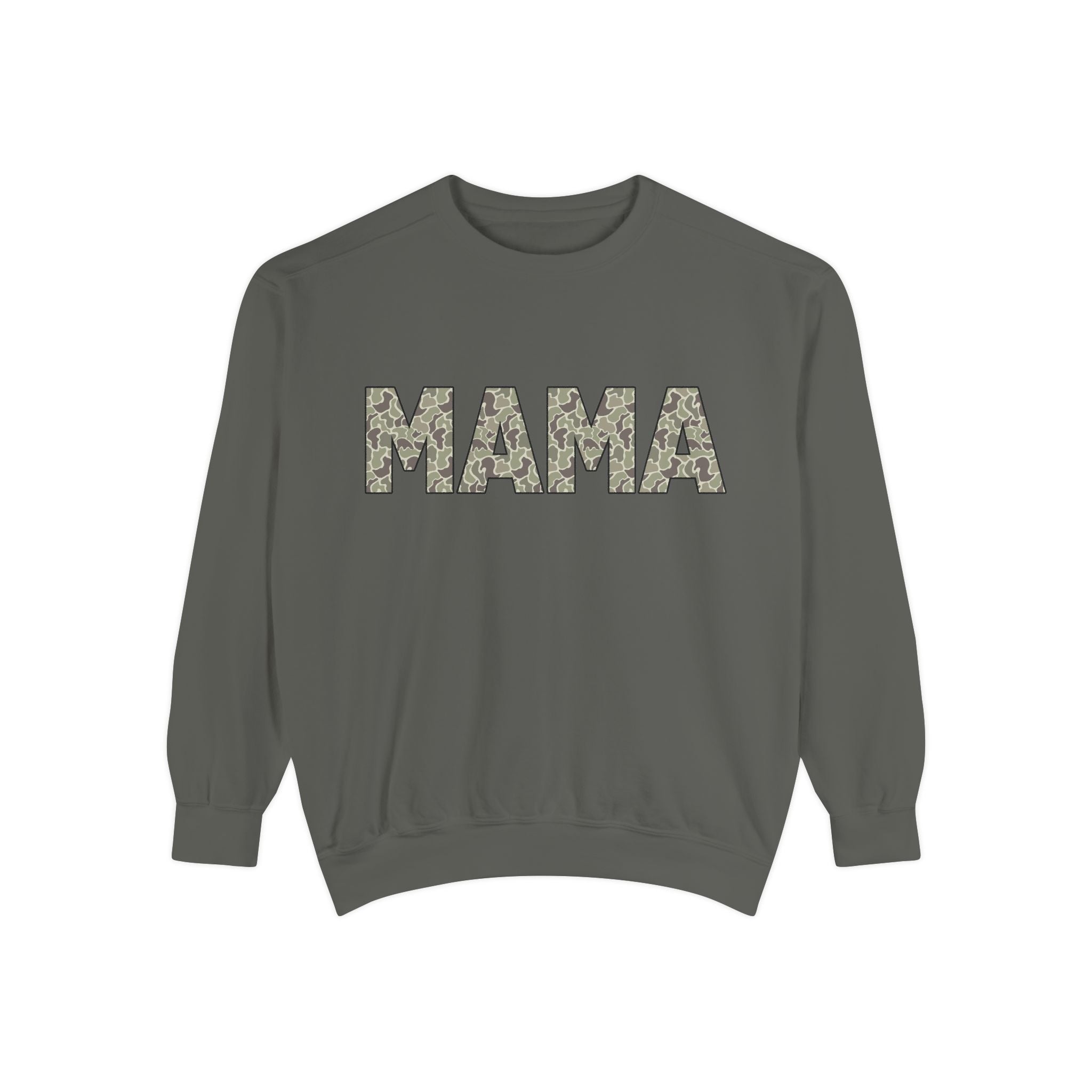 Mama Camo Sweatshirt — Cozy Mom Crewneck with Floral Pattern "MAMA"