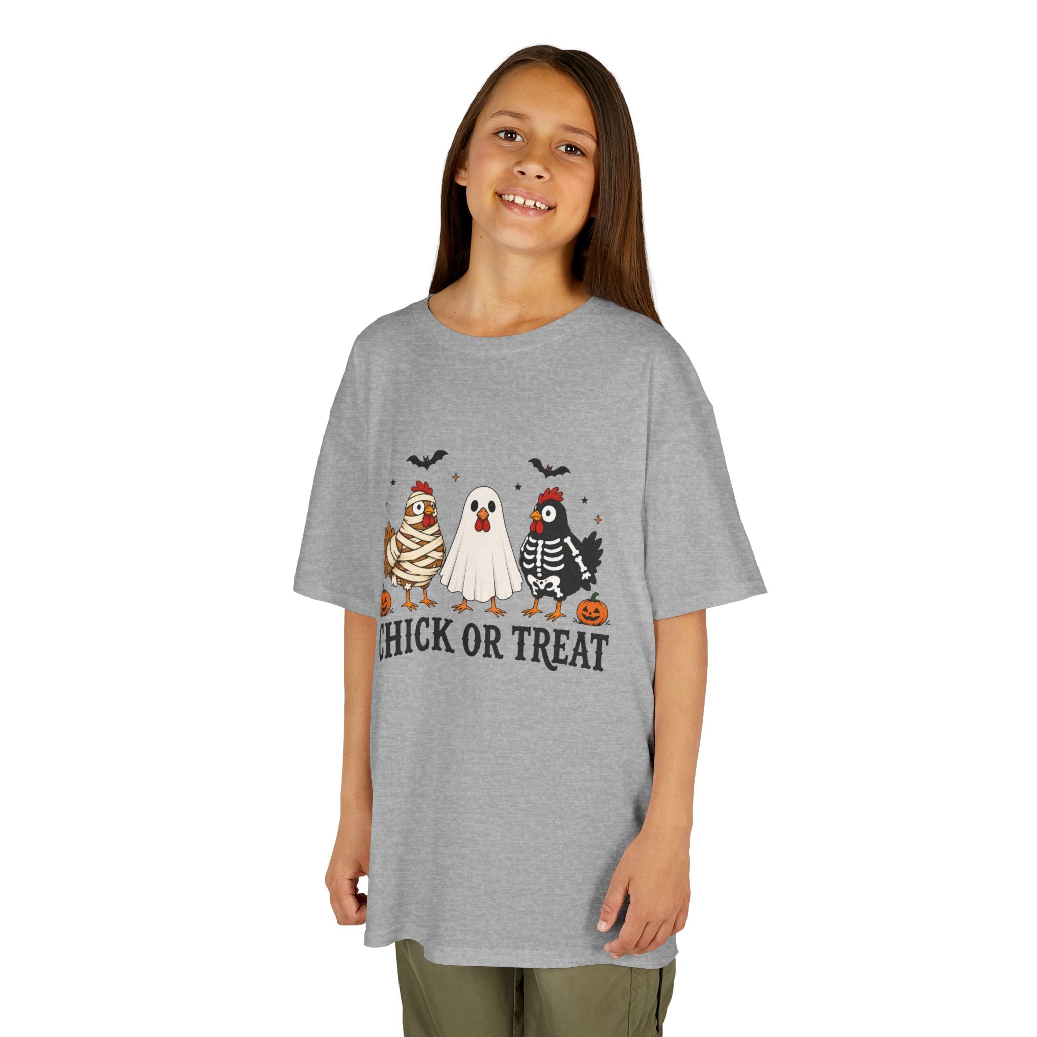 Kids Halloween Tee — "Chick or Treat" Costume Chickens