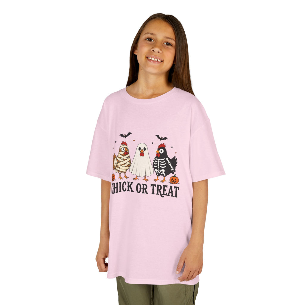 Kids Halloween Tee — "Chick or Treat" Costume Chickens
