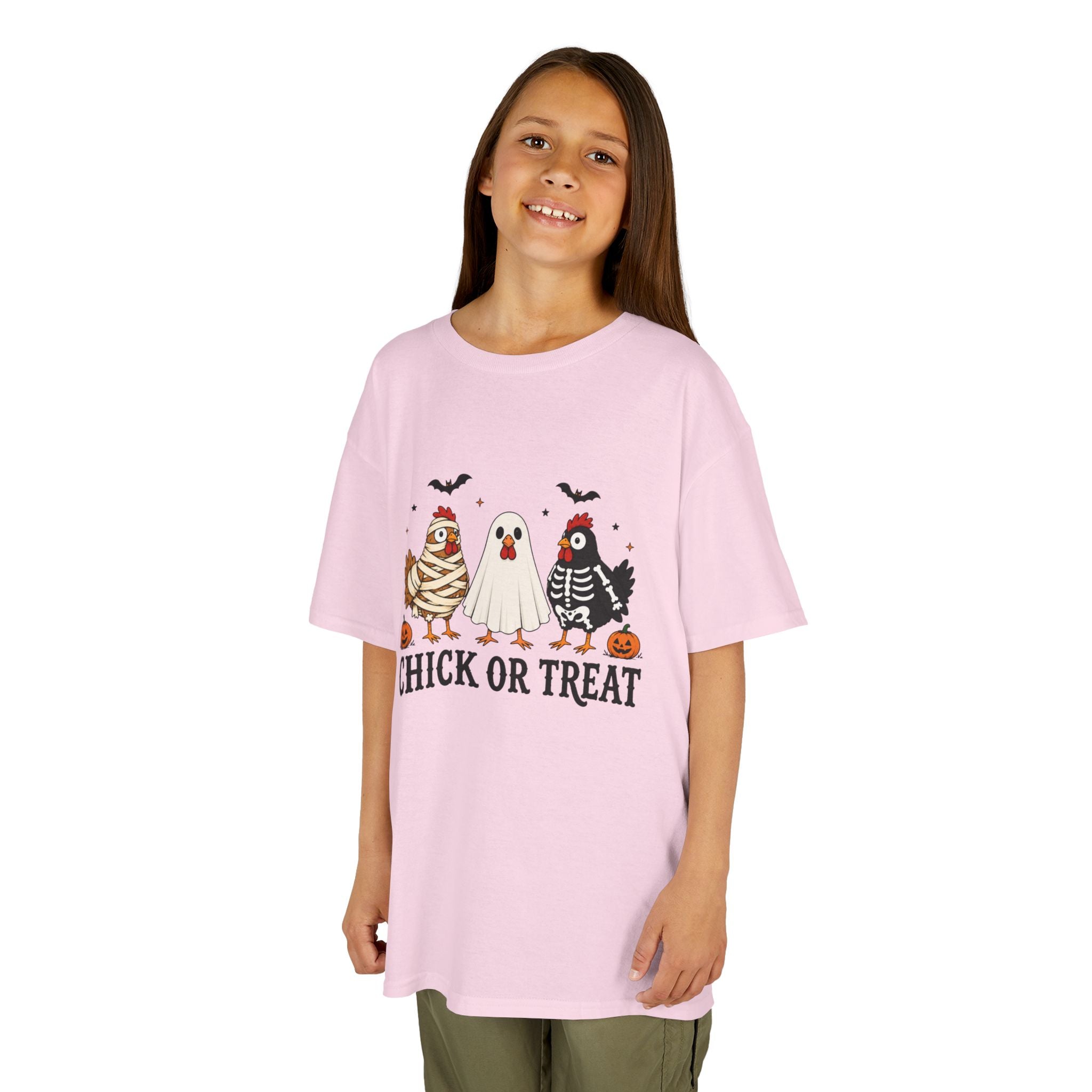 Kids Halloween Tee — "Chick or Treat" Costume Chickens
