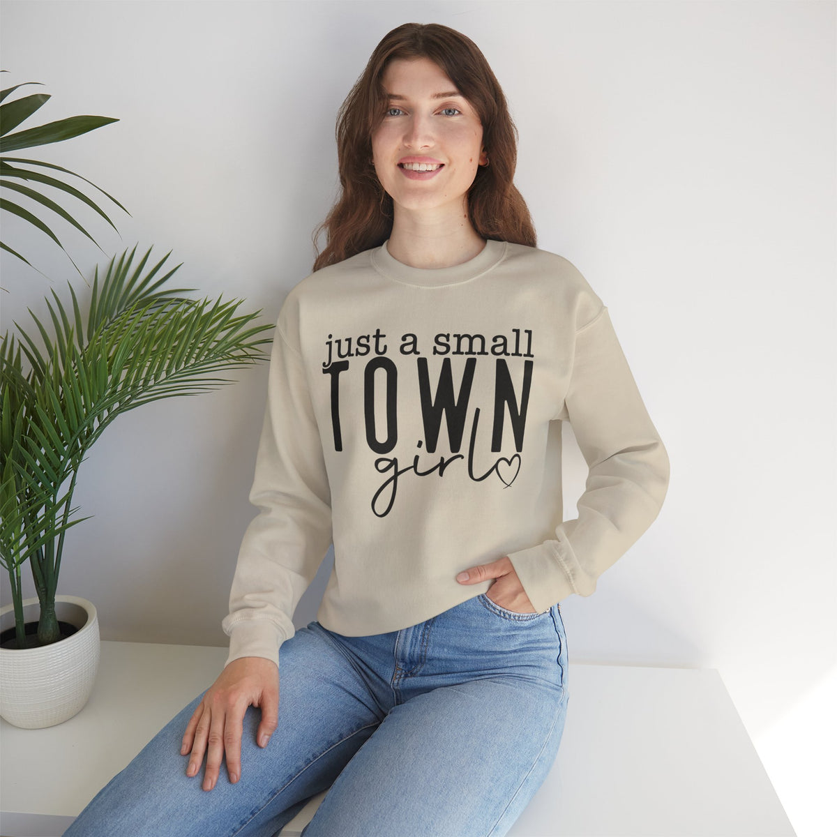 Just a Small Town Girl Sweatshirt — Cozy Graphic Crewneck