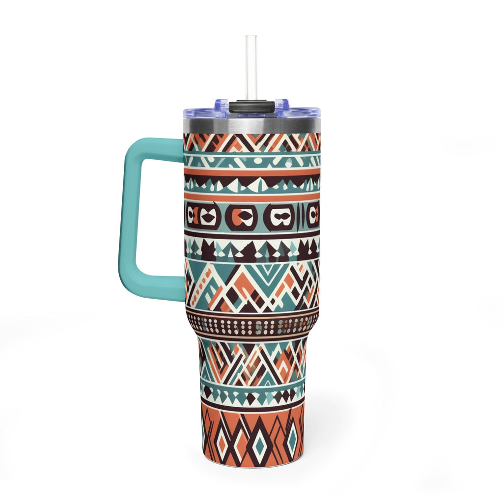 40oz Aztec Thermal Tumbler – Insulated Travel Cup with Handle