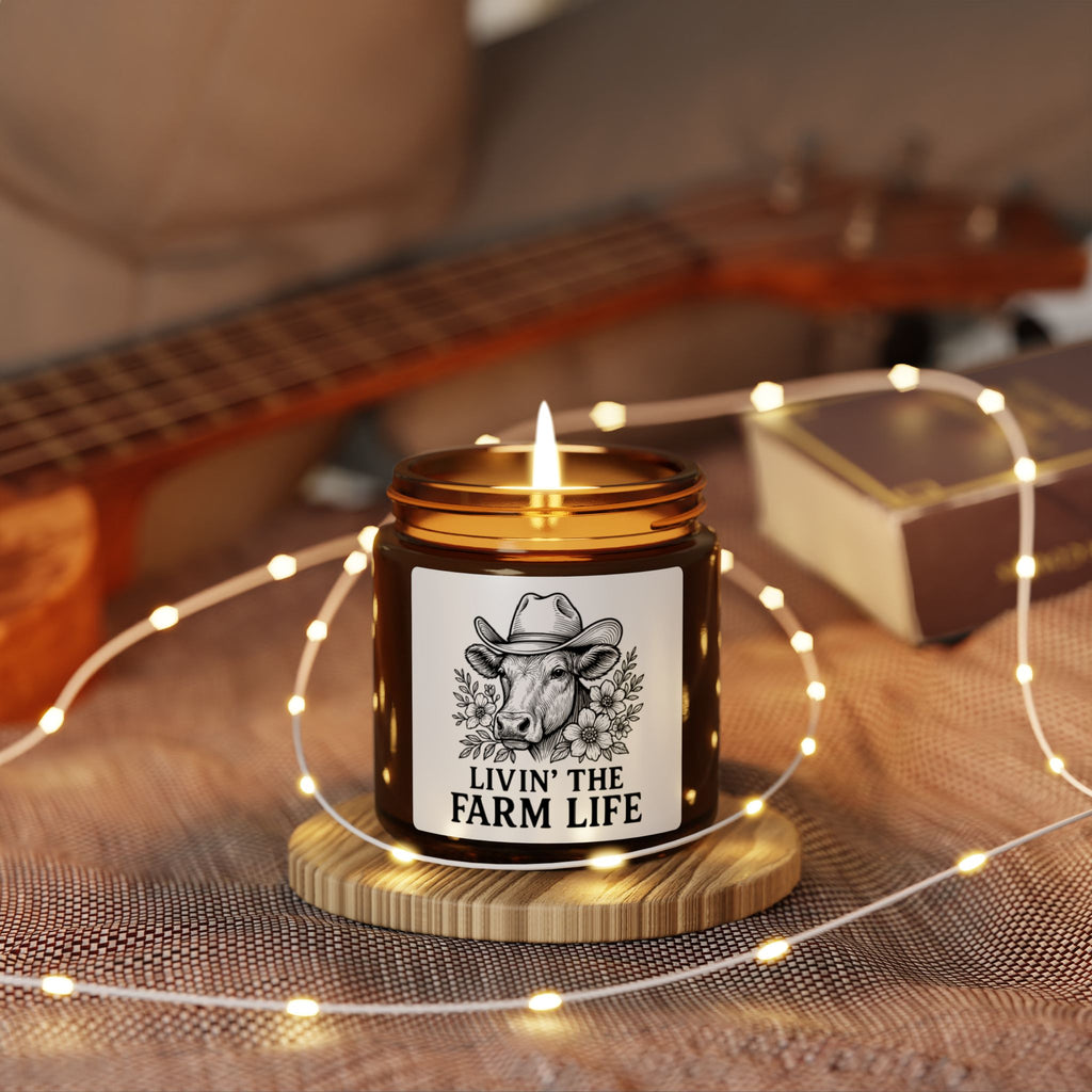 Livin' the Farm Life Scented Soy Candle — Amber Jar