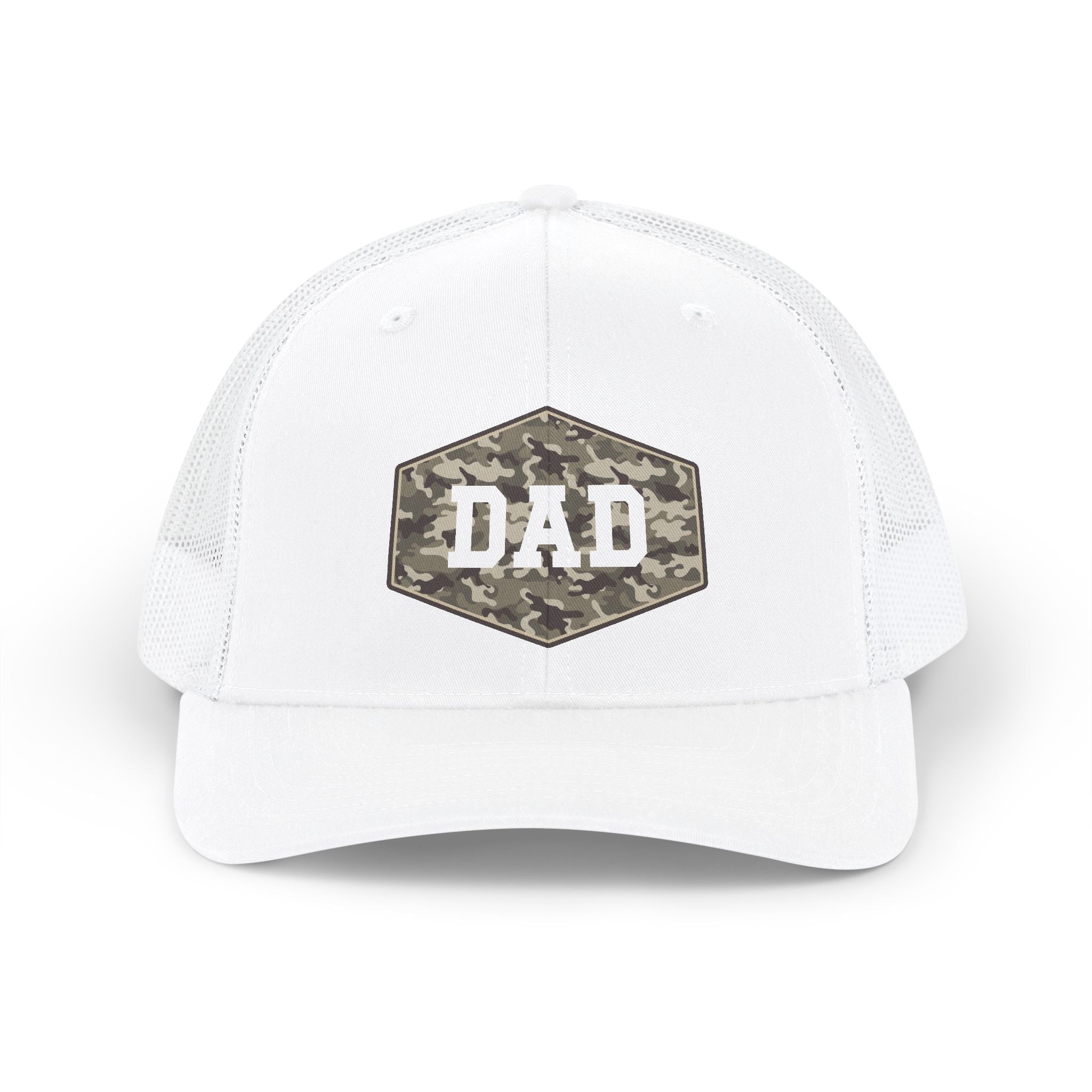 Dad Camo Patch Snapback Trucker Cap — Military Style Father's Hat