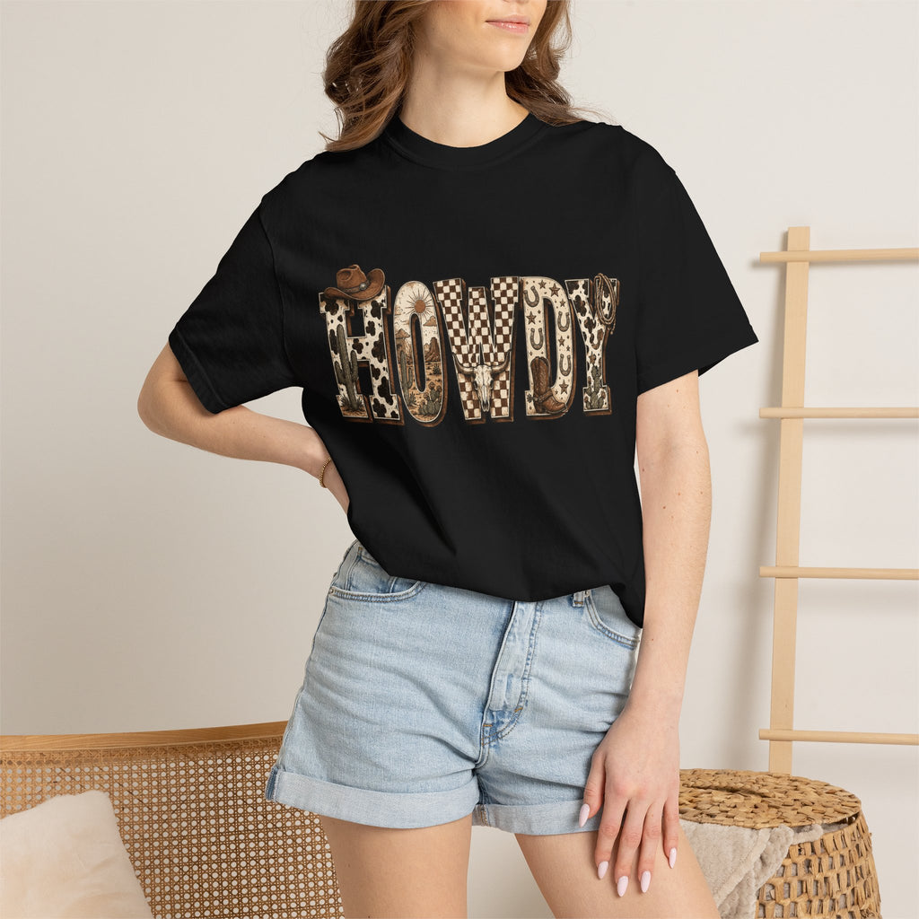 Howdy Leopard Print T-Shirt — Western Cowgirl Graphic Tee