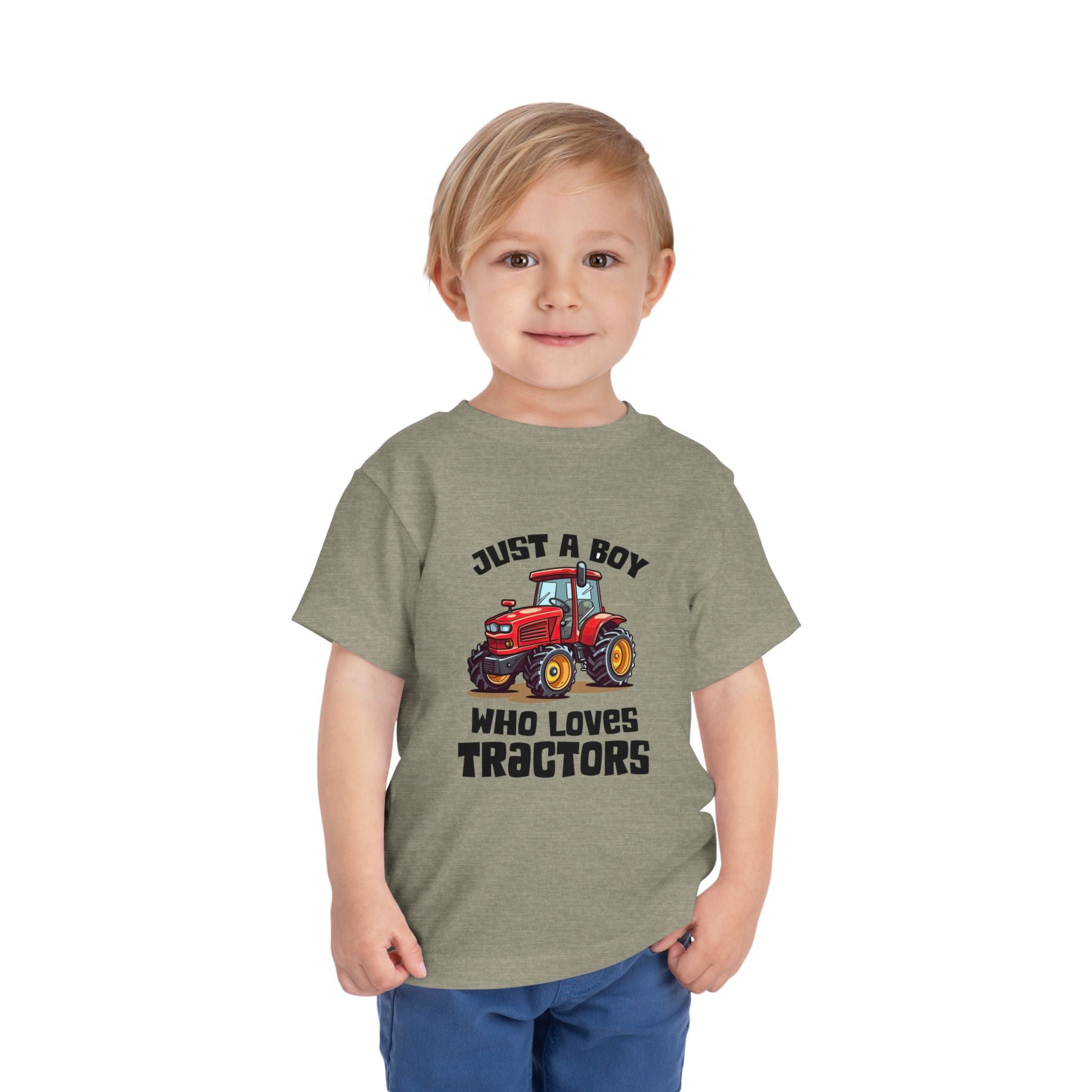 Toddler Tractor Tee — "Just a Boy Who Loves Tractors" Cute Farm Kids Shirt