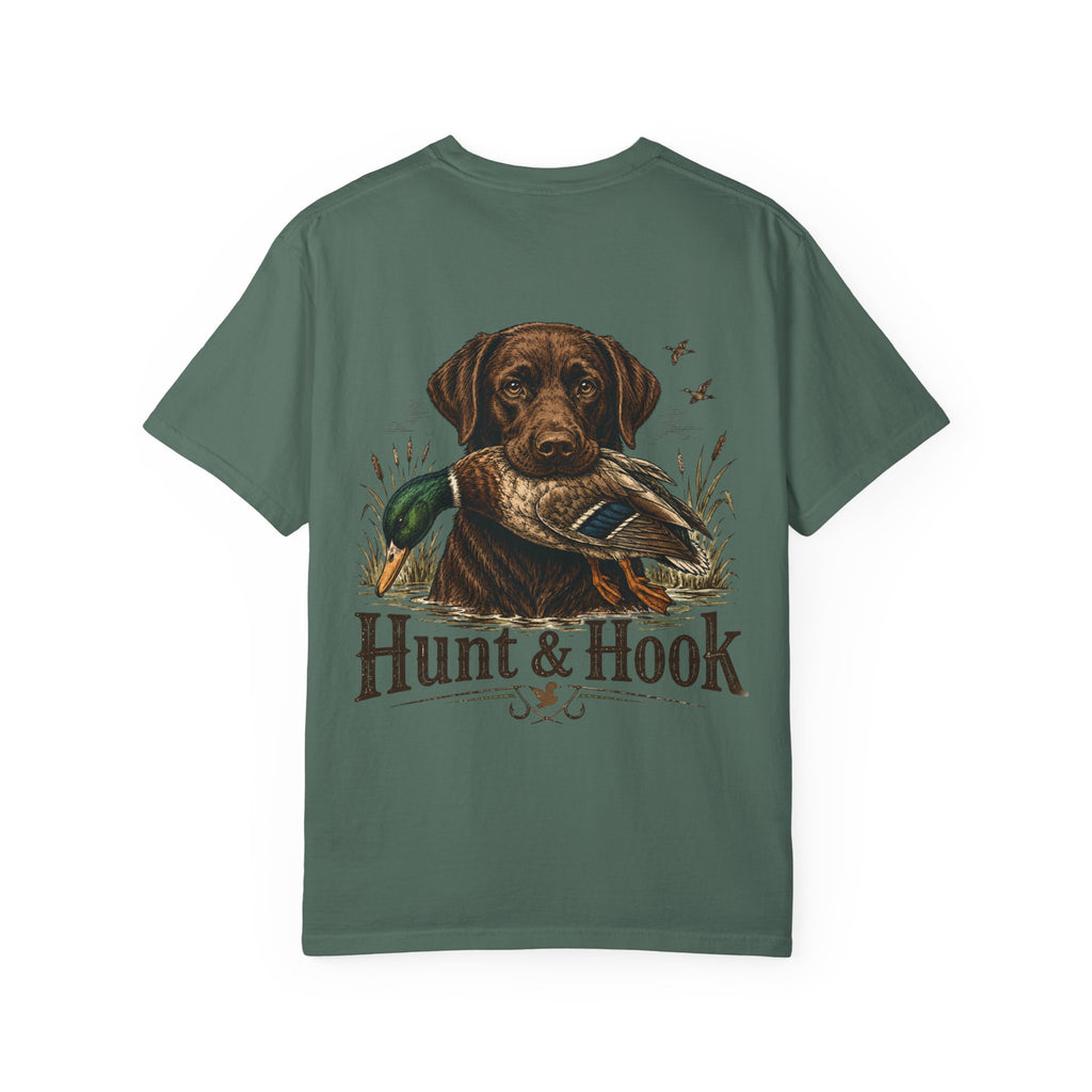 Hunt & Hook Retriever T-Shirt — Hunting Dog & Duck Graphic Tee