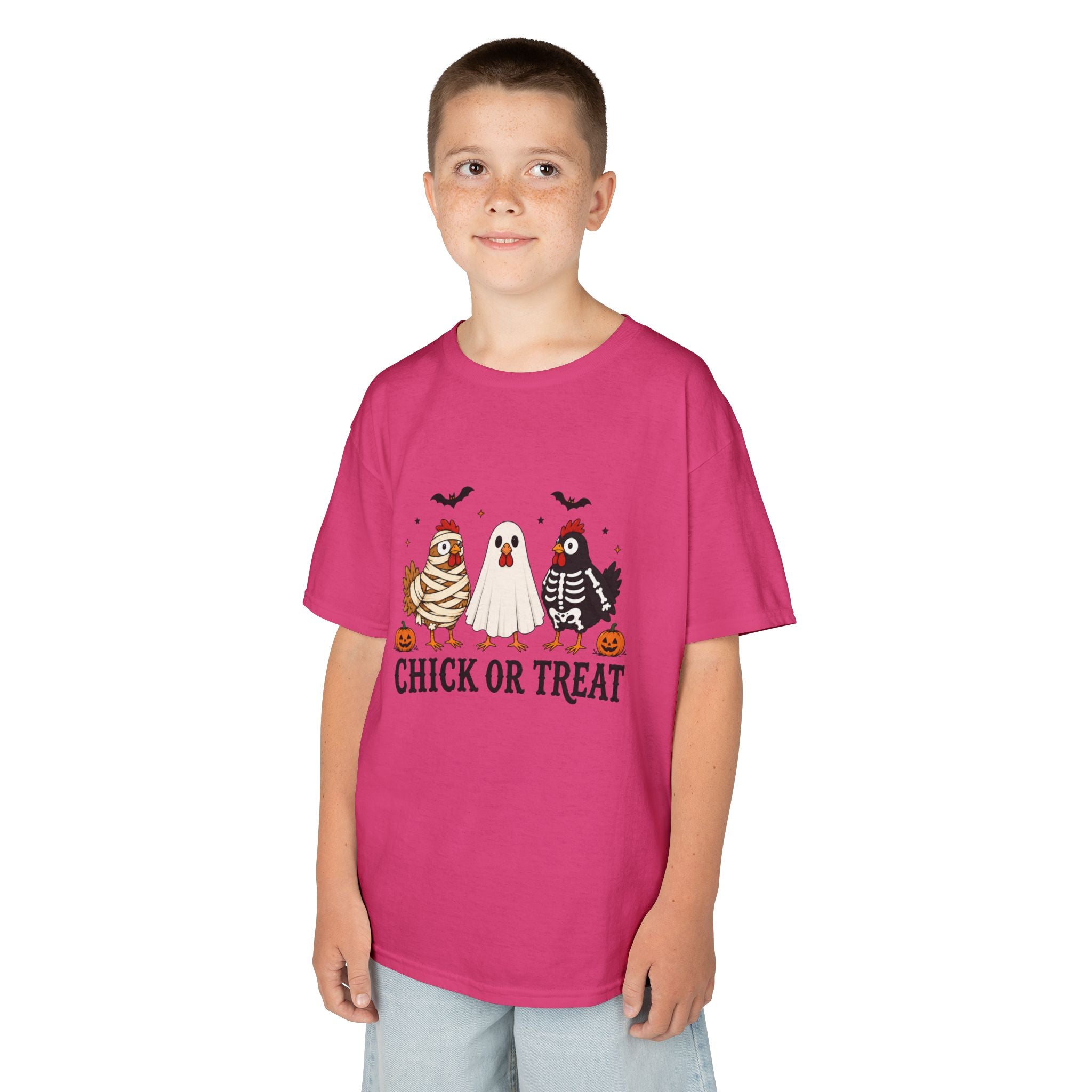 Kids Halloween Tee — "Chick or Treat" Costume Chickens