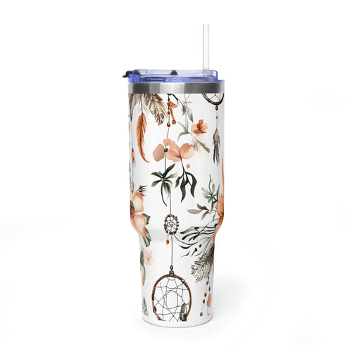 40oz Dreamcatcher Floral Tumbler - Insulated Vacuum Travel Cup