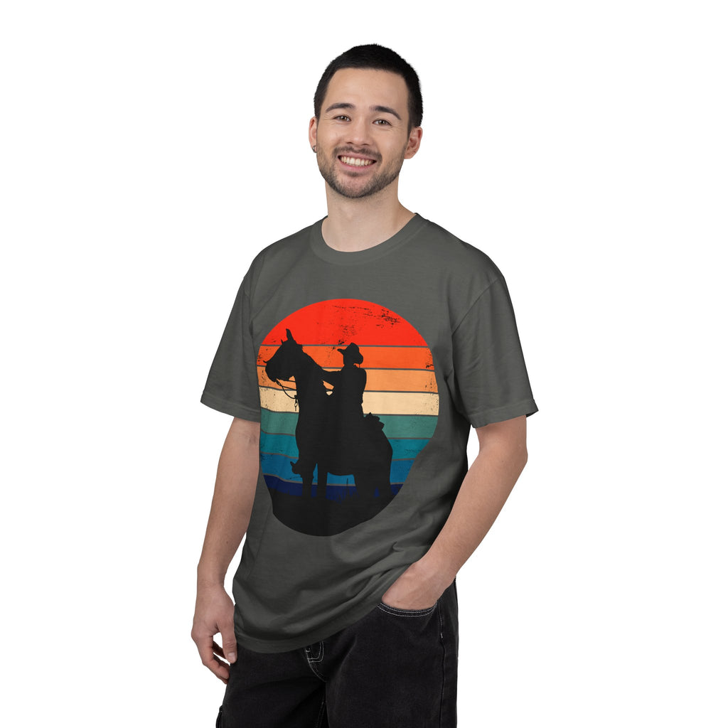Cowboy Silhouette T-Shirt — Retro Sunset Western Tee