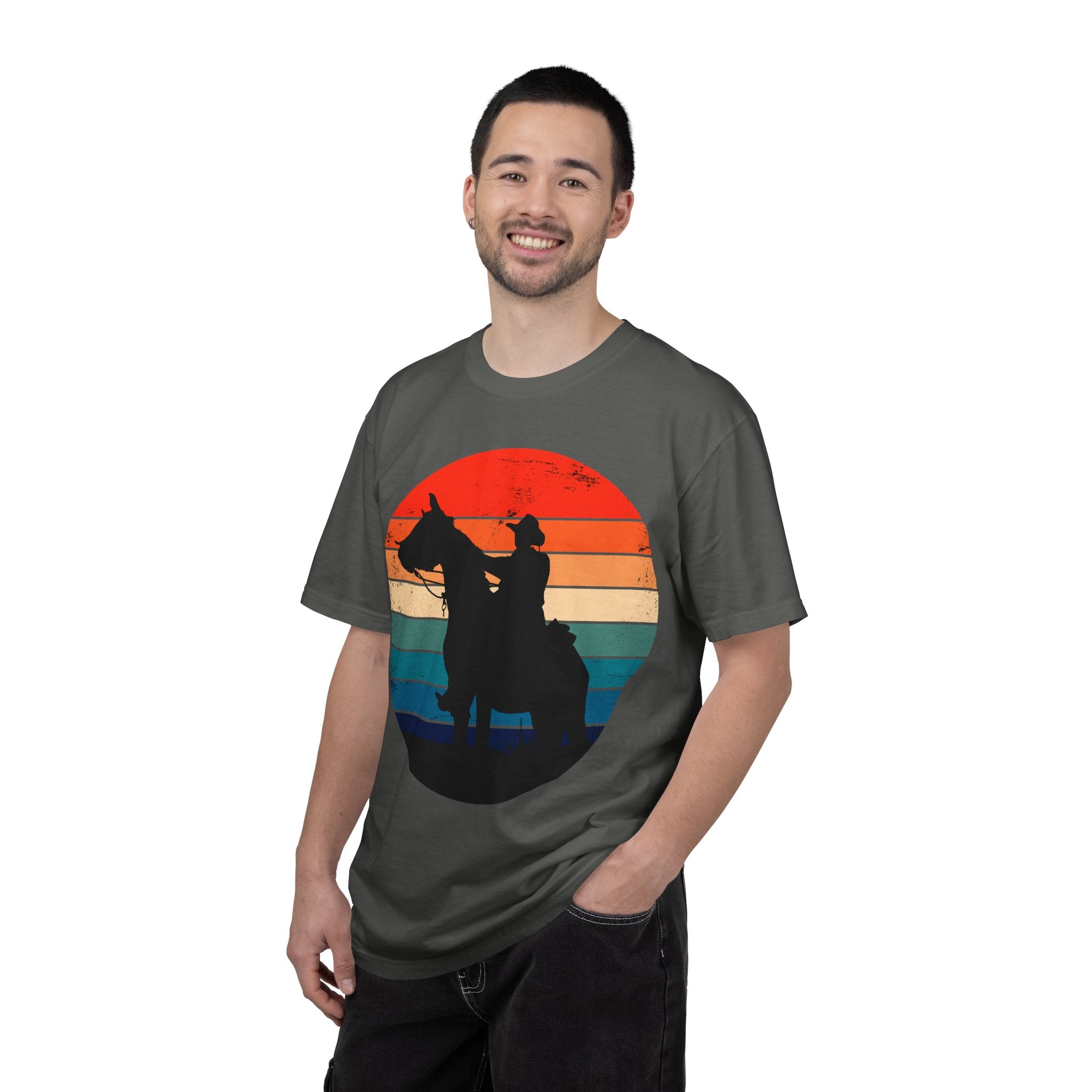 Cowboy Silhouette T-Shirt — Retro Sunset Western Tee
