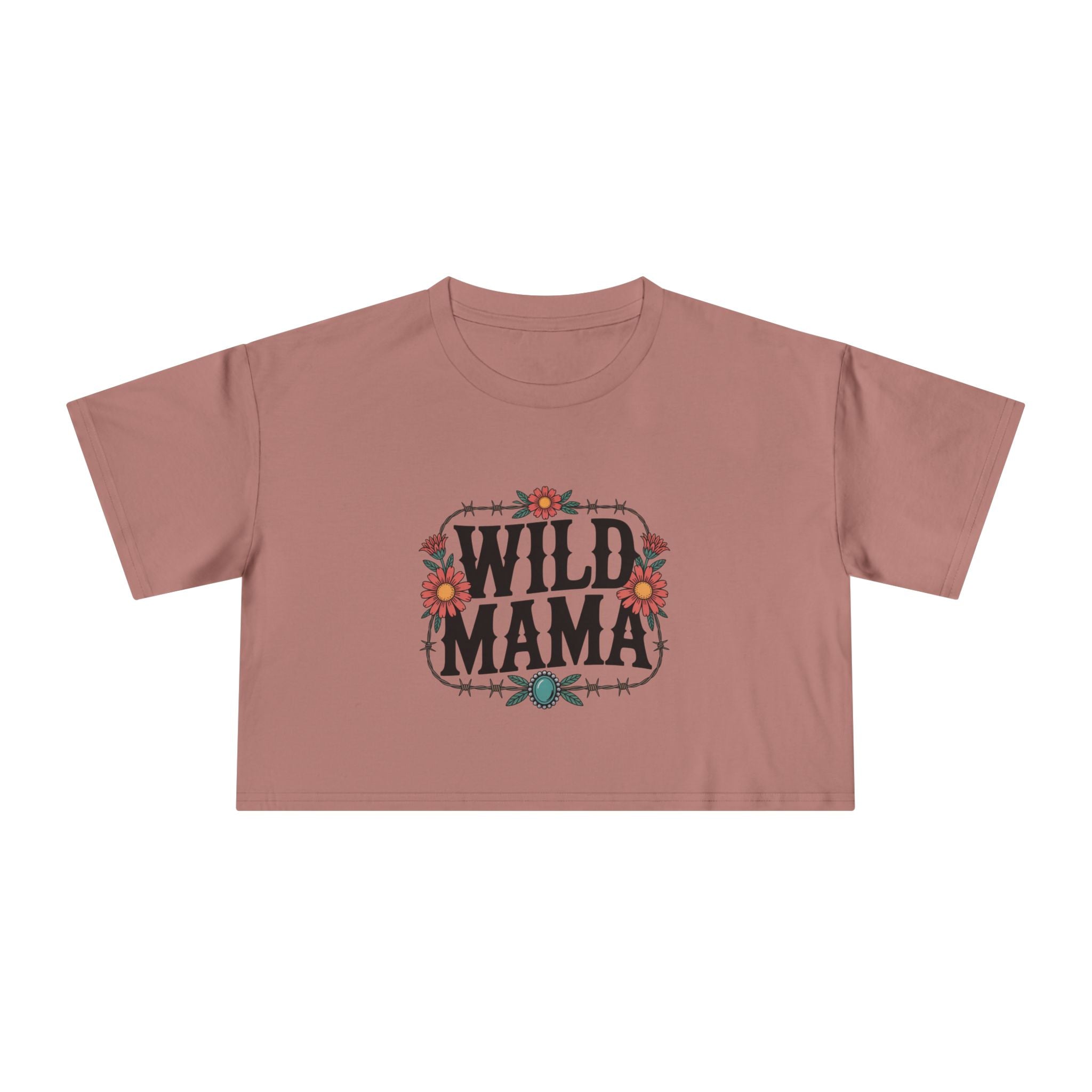 Wild Mama Crop Tee – Floral Western Mother Top