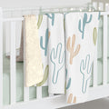 Cactus Cozy Sherpa Blanket — Soft Pastel Desert Throw