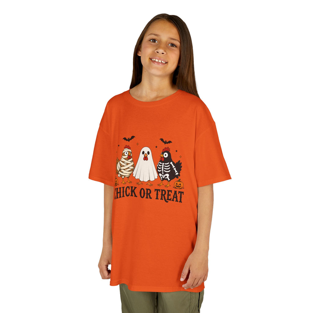 Kids Halloween Tee — "Chick or Treat" Costume Chickens