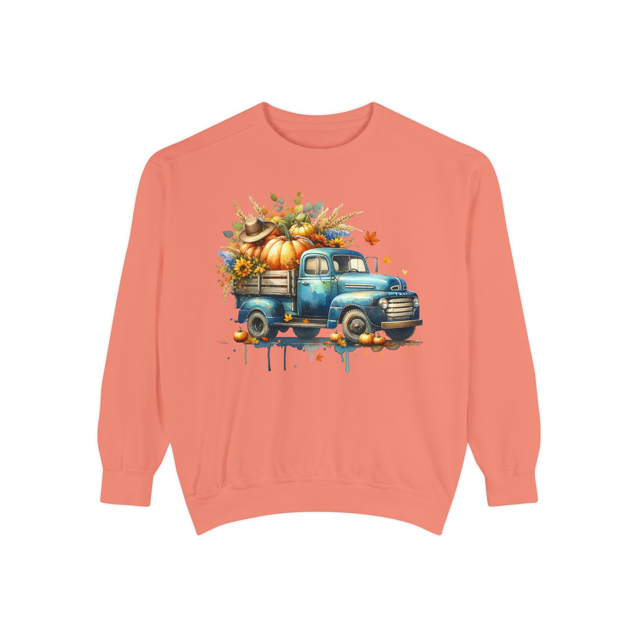 Fall Vintage Truck Sweatshirt – Pumpkin Harvest Graphic Crewneck