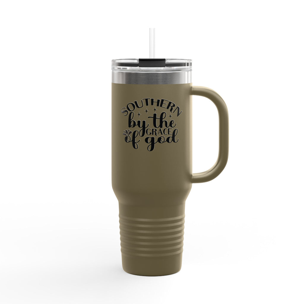40oz Insulated Travel Mug — "Southern by the Grace of God" Stainless Tumbler