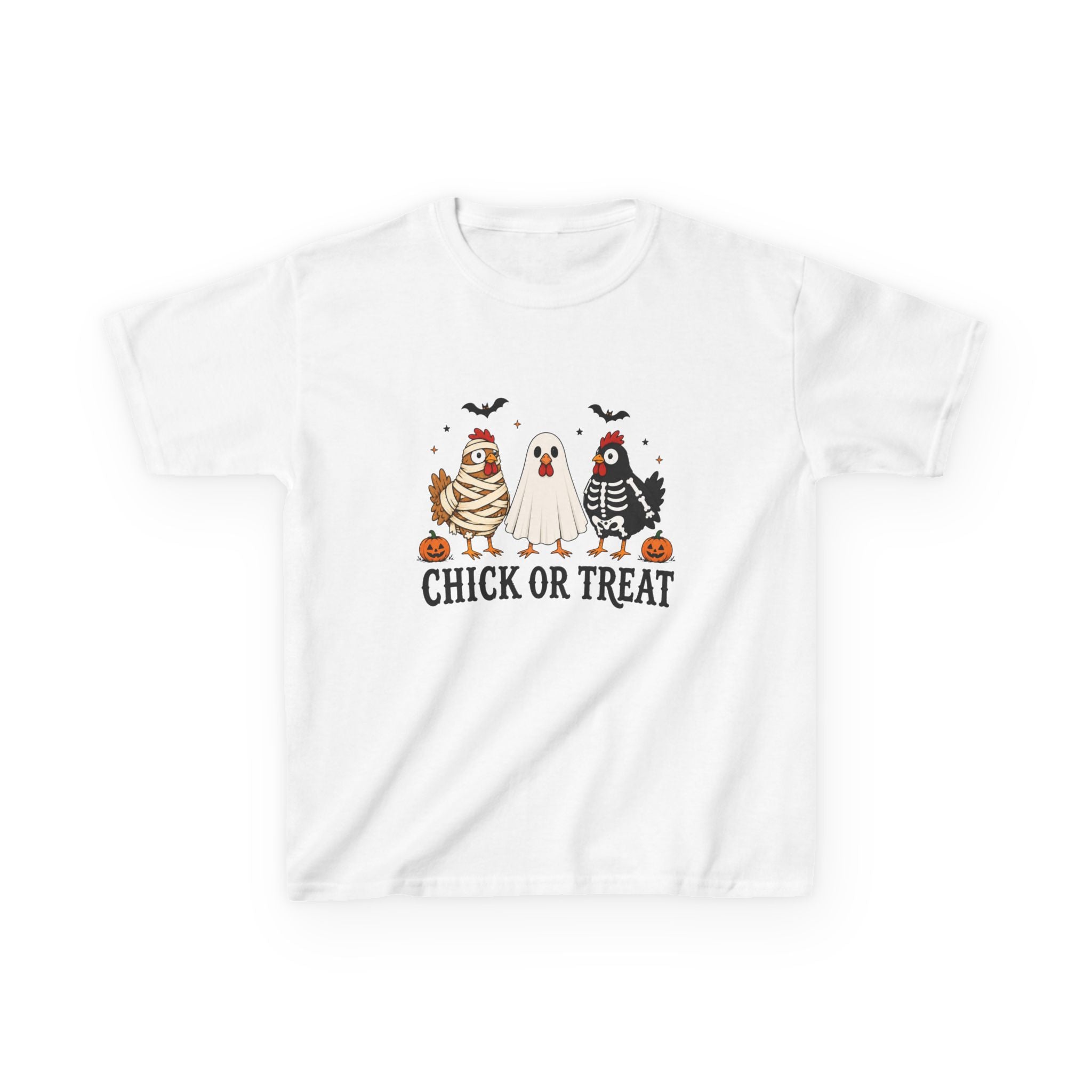 Kids Halloween Tee — "Chick or Treat" Costume Chickens