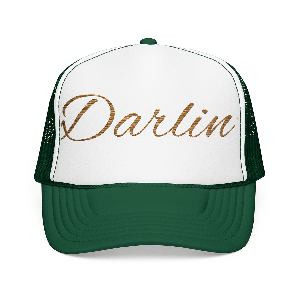 Darlin' Glitter Script Trucker Hat — Women's Casual Mesh Cap