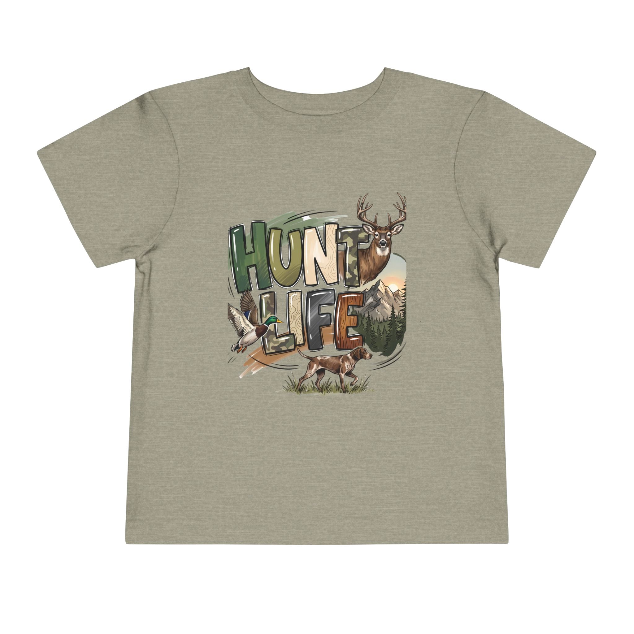 Toddler Tee — "Hunt Life" Woodland Deer & Fox Kids Shirt