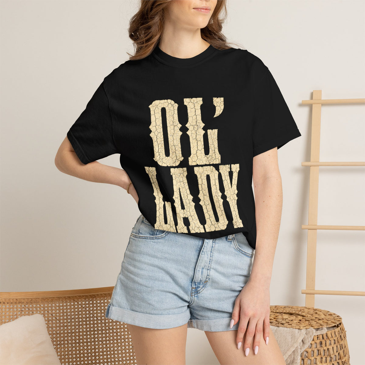 T-Shirt — 'Ol' Lady' Vintage Lettering Tee