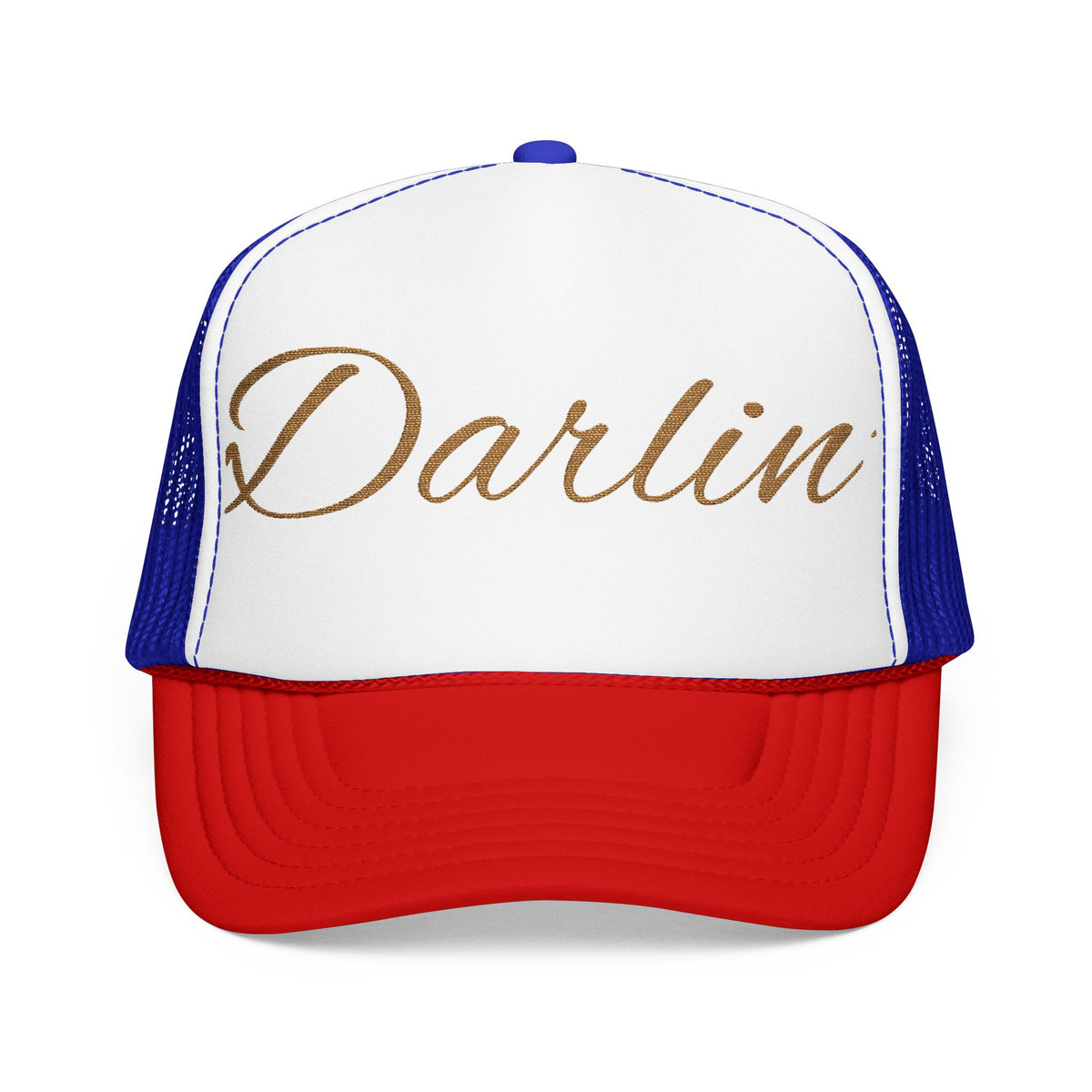 Darlin' Glitter Script Trucker Hat — Women's Casual Mesh Cap