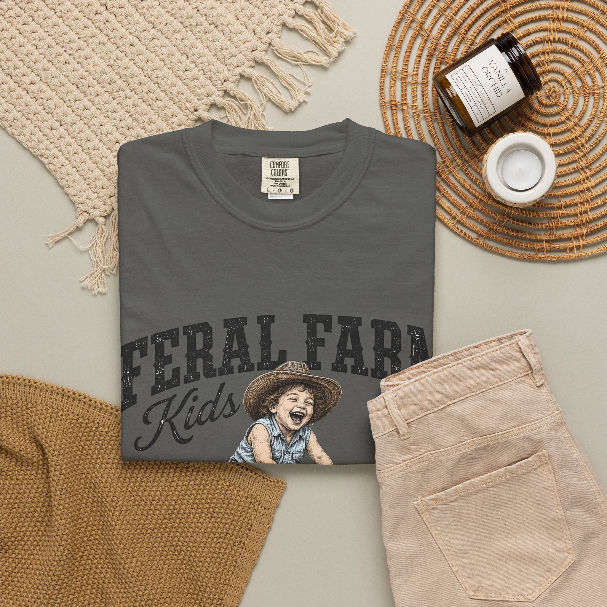 Feral Farm Kids T-Shirt — Vintage Pig Rider Graphic Tee