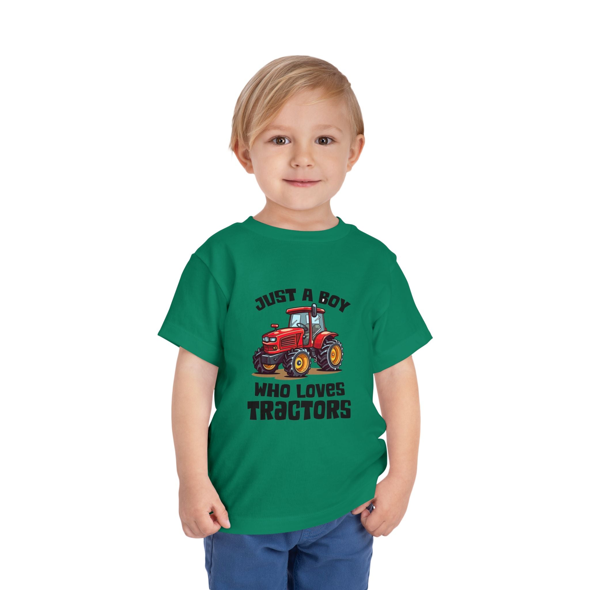 Toddler Tractor Tee — "Just a Boy Who Loves Tractors" Cute Farm Kids Shirt