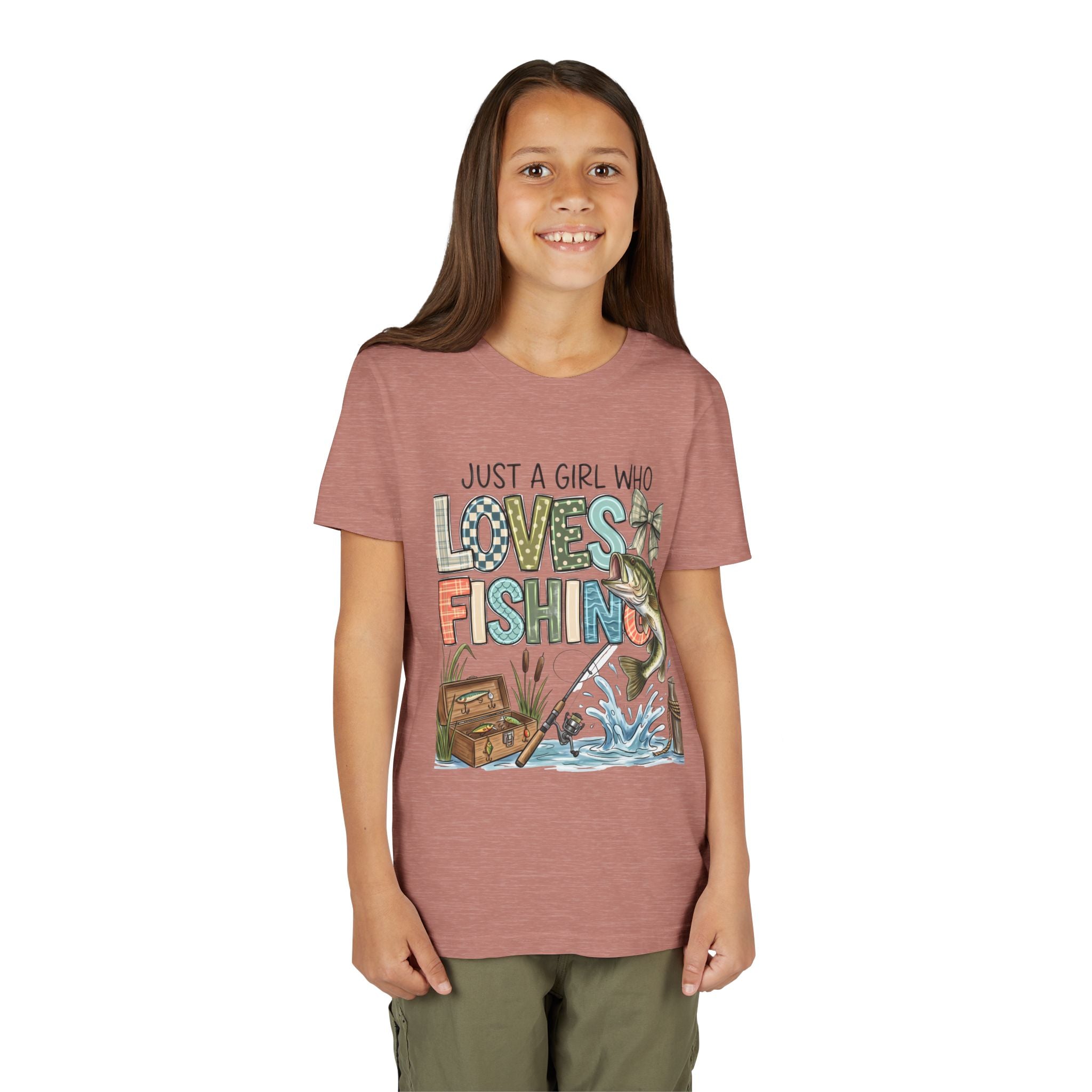 Youth Fishing Tee — "Just a Girl Who Loves Fishing" Graphic Shirt