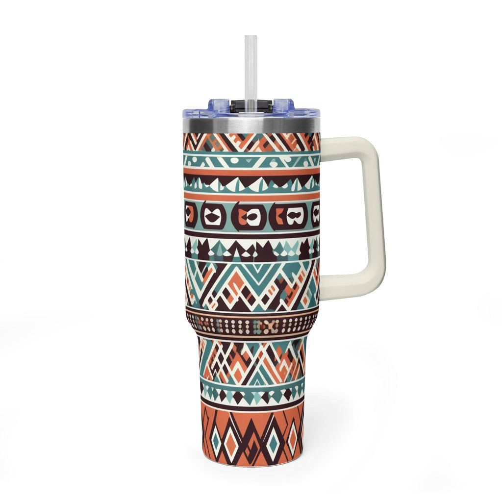 40oz Aztec Thermal Tumbler – Insulated Travel Cup with Handle