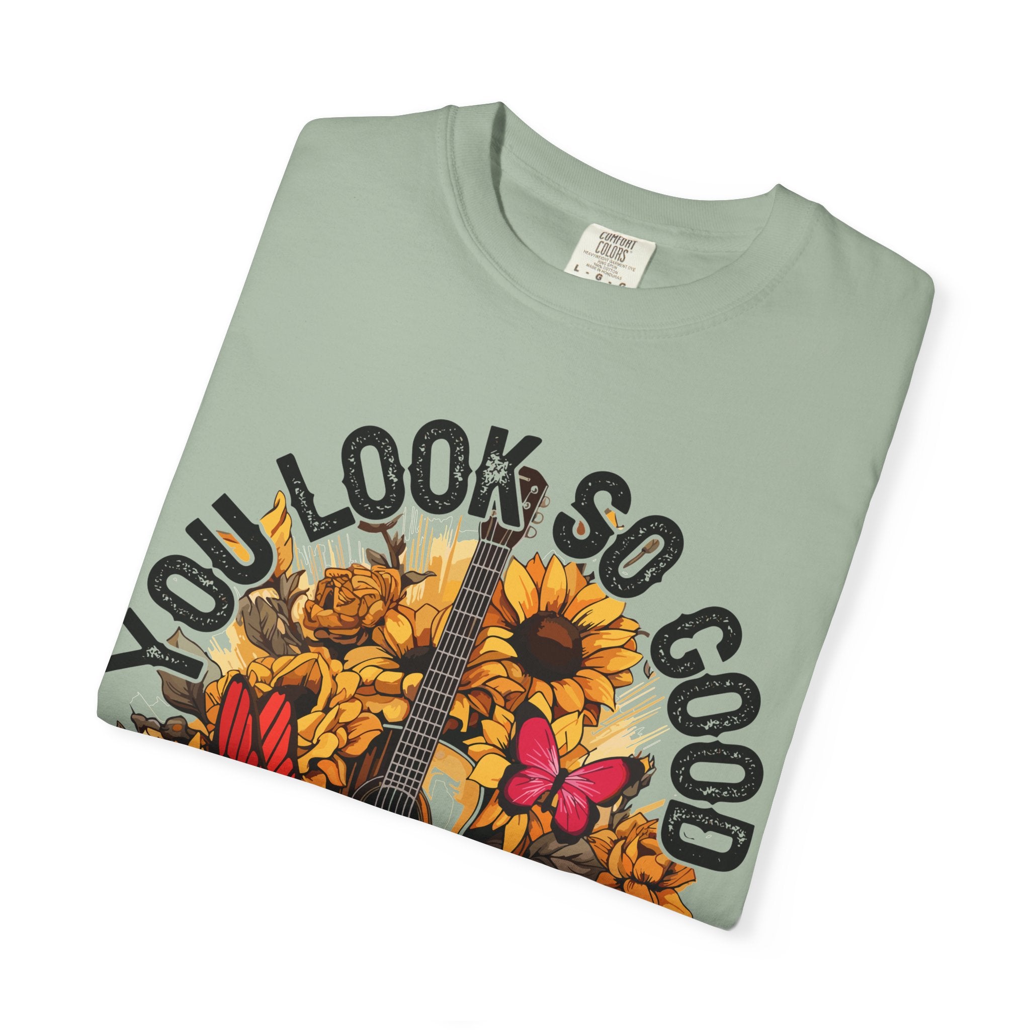 You Look So Good I'm In Love Guitar Floral T-Shirt