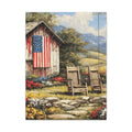 Patriotic Barn Landscape Canvas Wall Art