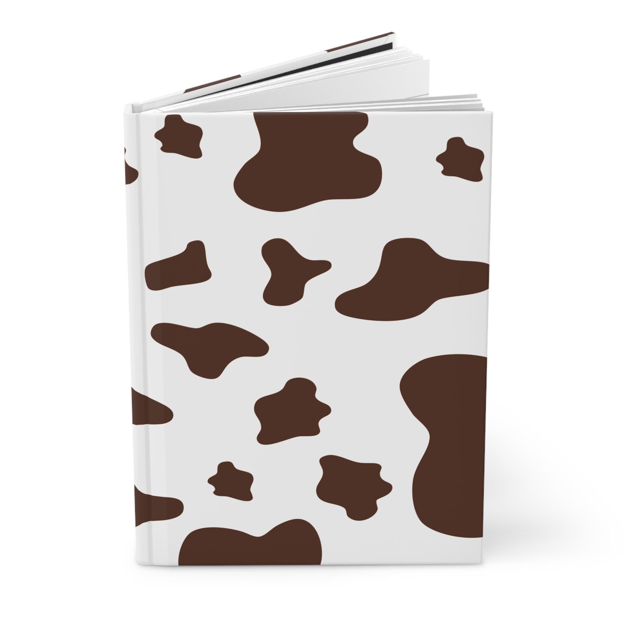 Cow Print Hardcover Journal — Brown & White Patterned Notebook