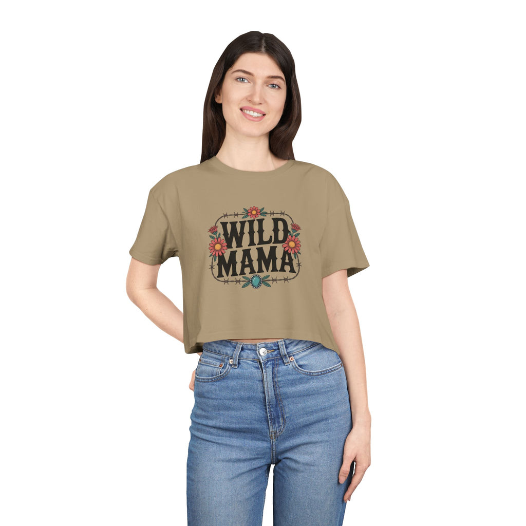 Wild Mama Crop Tee – Floral Western Mother's Day Top