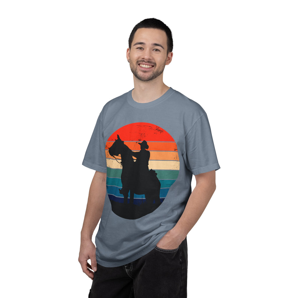 Cowboy Silhouette T-Shirt — Retro Sunset Western Tee