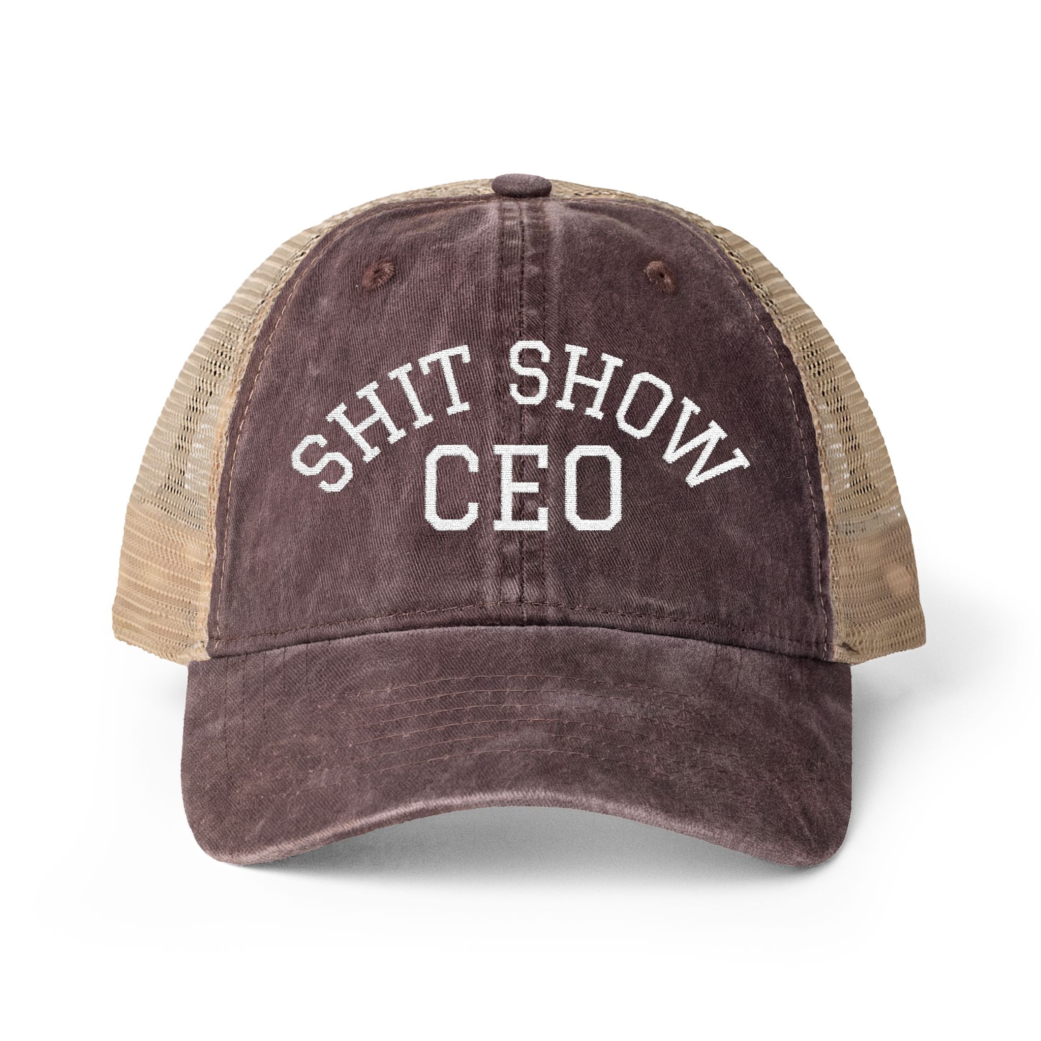 Women's Washed Mesh-Back Cap with Ponytail Hole