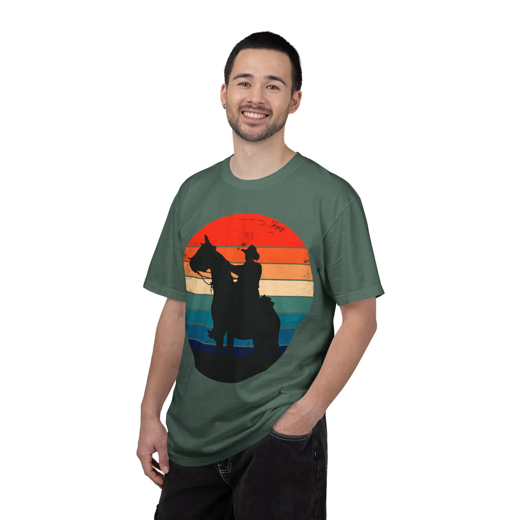 Cowboy Silhouette T-Shirt — Retro Sunset Western Tee