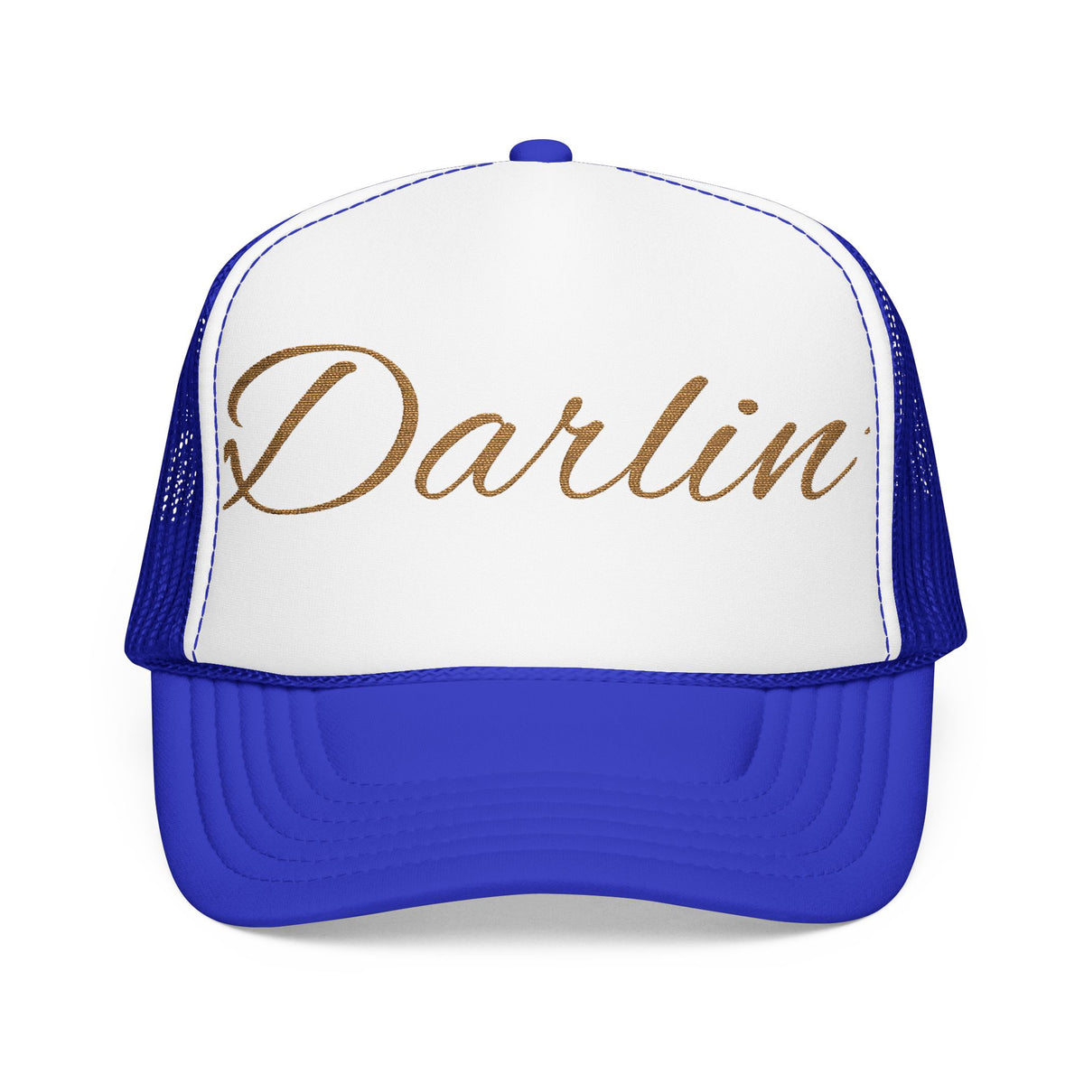 Darlin' Glitter Script Trucker Hat — Women's Casual Mesh Cap