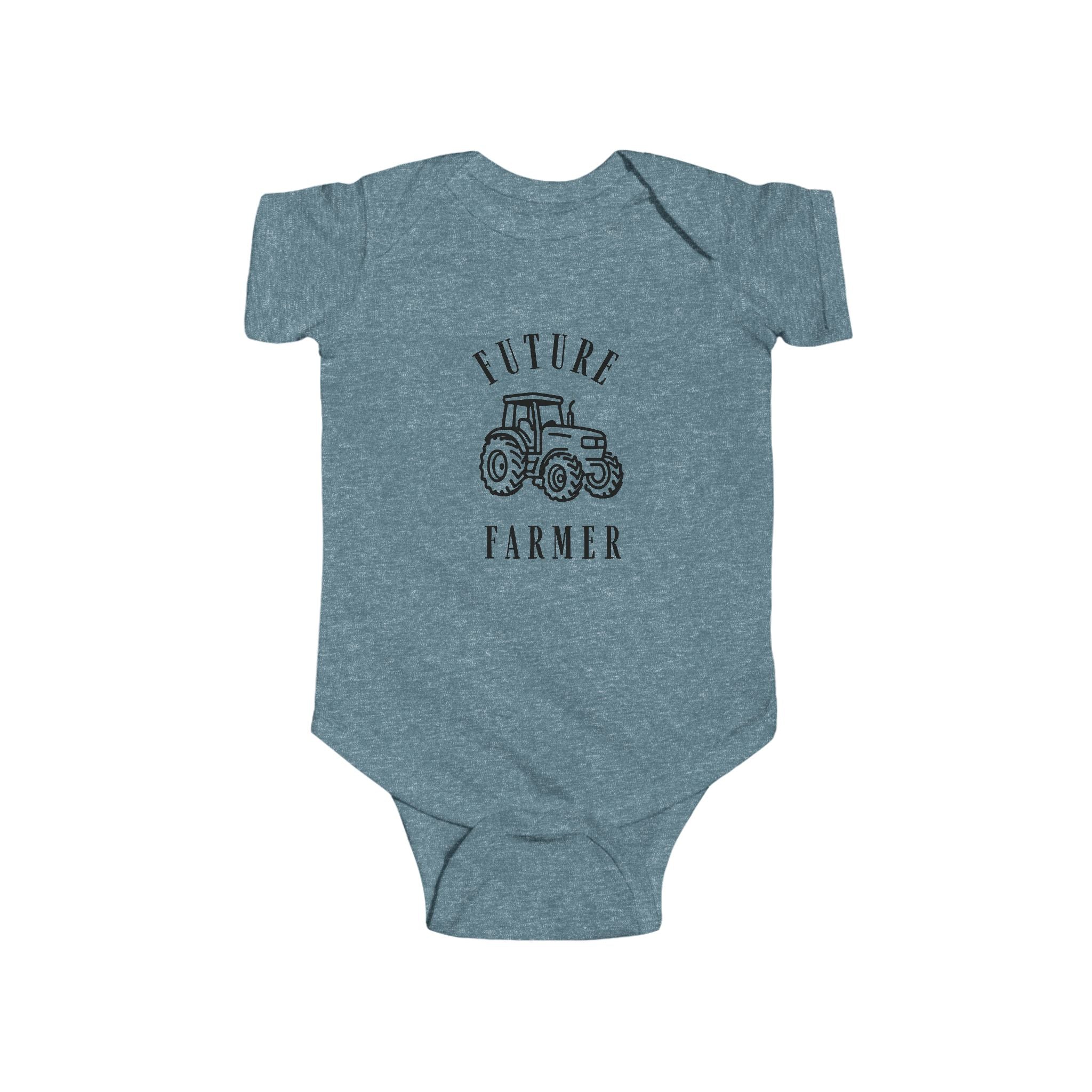 Future Farmer Infant Bodysuit — Baby Tractor Onesie, Farm Baby Shower Gift