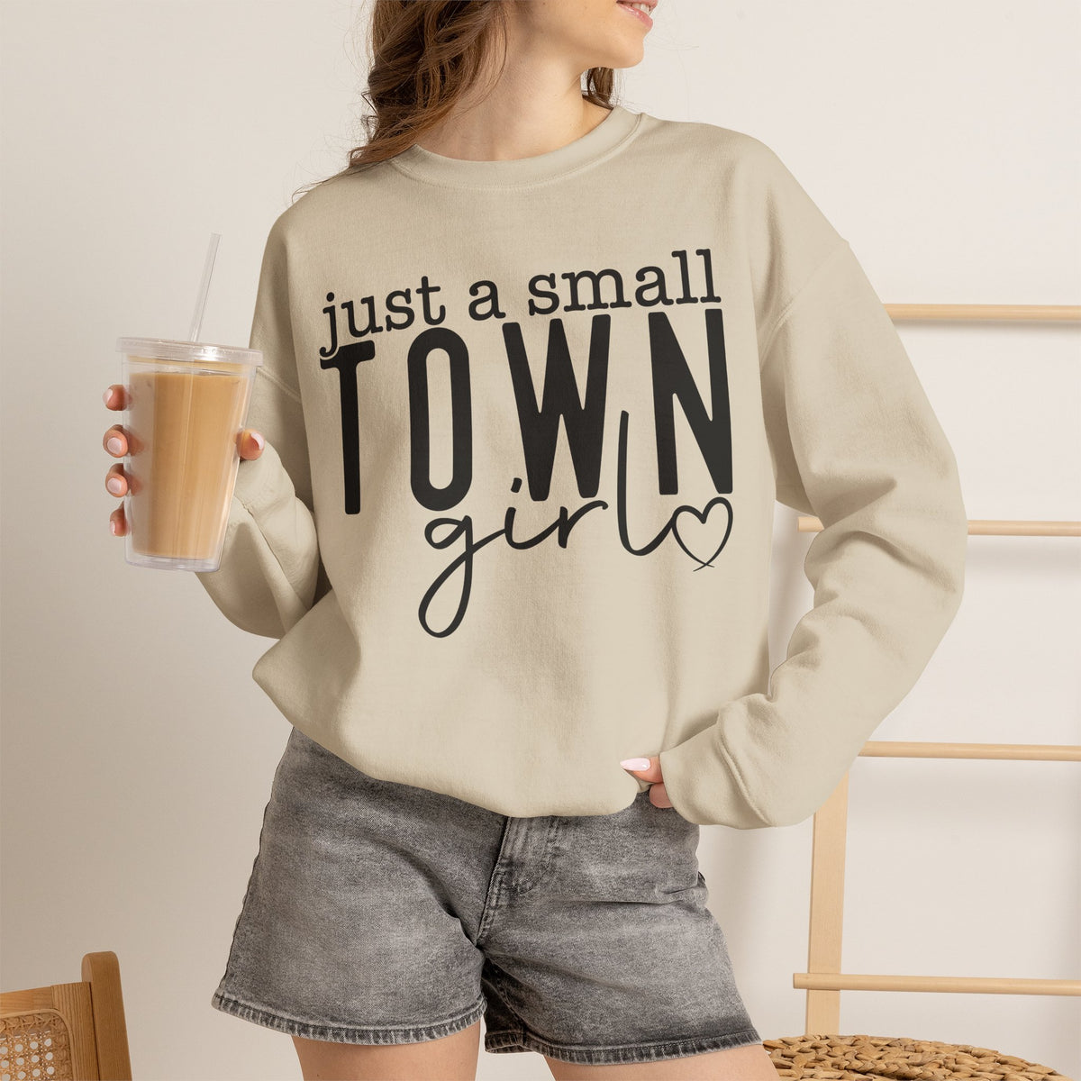 Just a Small Town Girl Sweatshirt — Cozy Graphic Crewneck