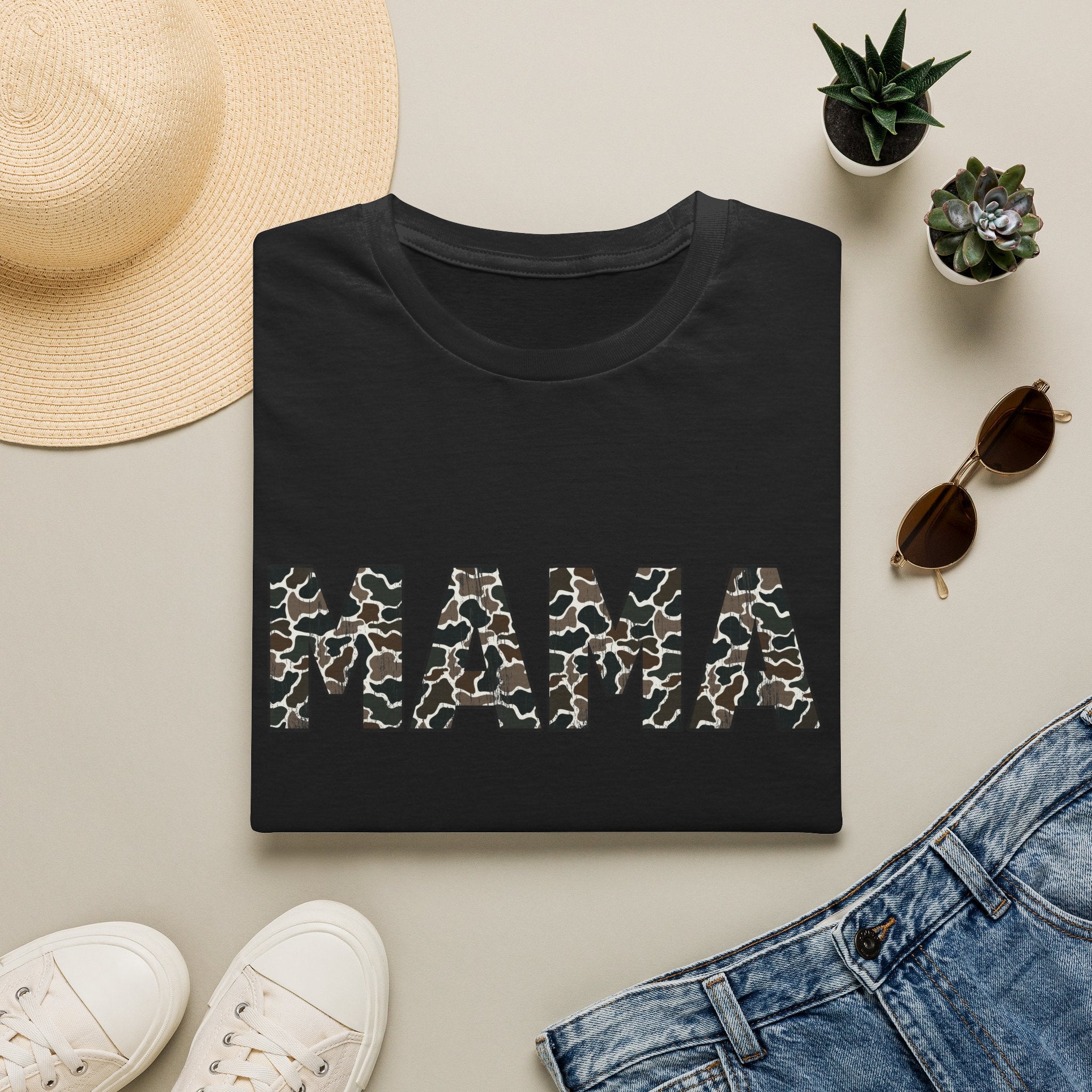 Mama Camo Print T-Shirt — Graphic Mom Tee for Mother's Day & Everyday