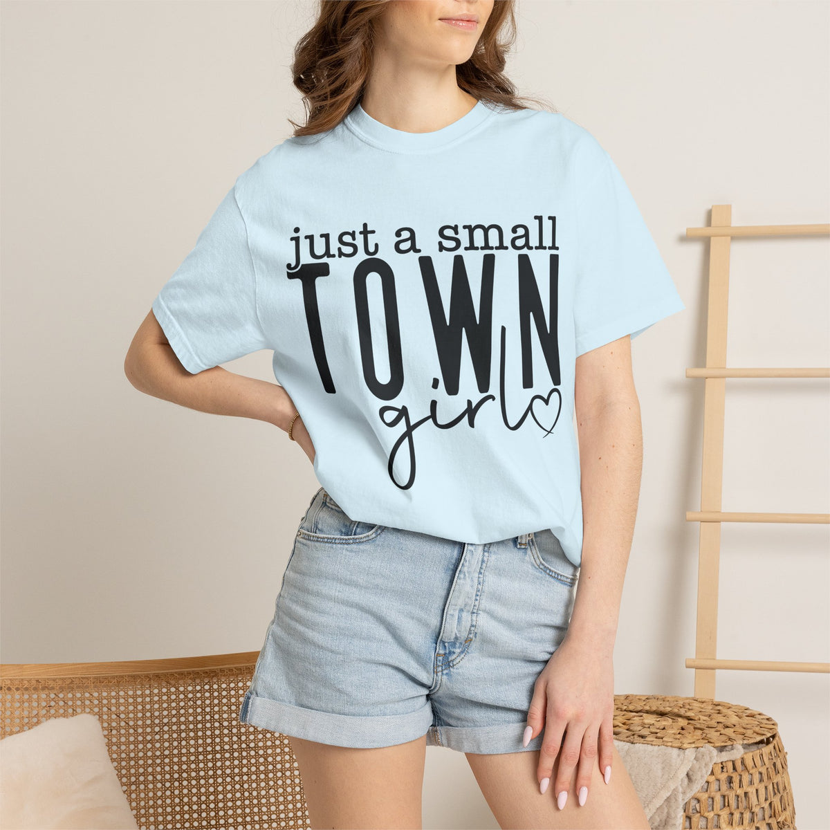 Just a Small Town Girl T‑Shirt — Retro Script Country Pride Tee