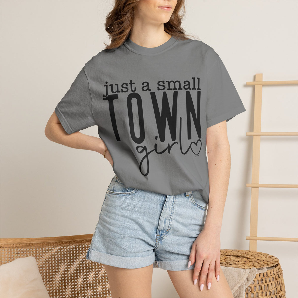 Just a Small Town Girl T‑Shirt — Retro Script Country Pride Tee