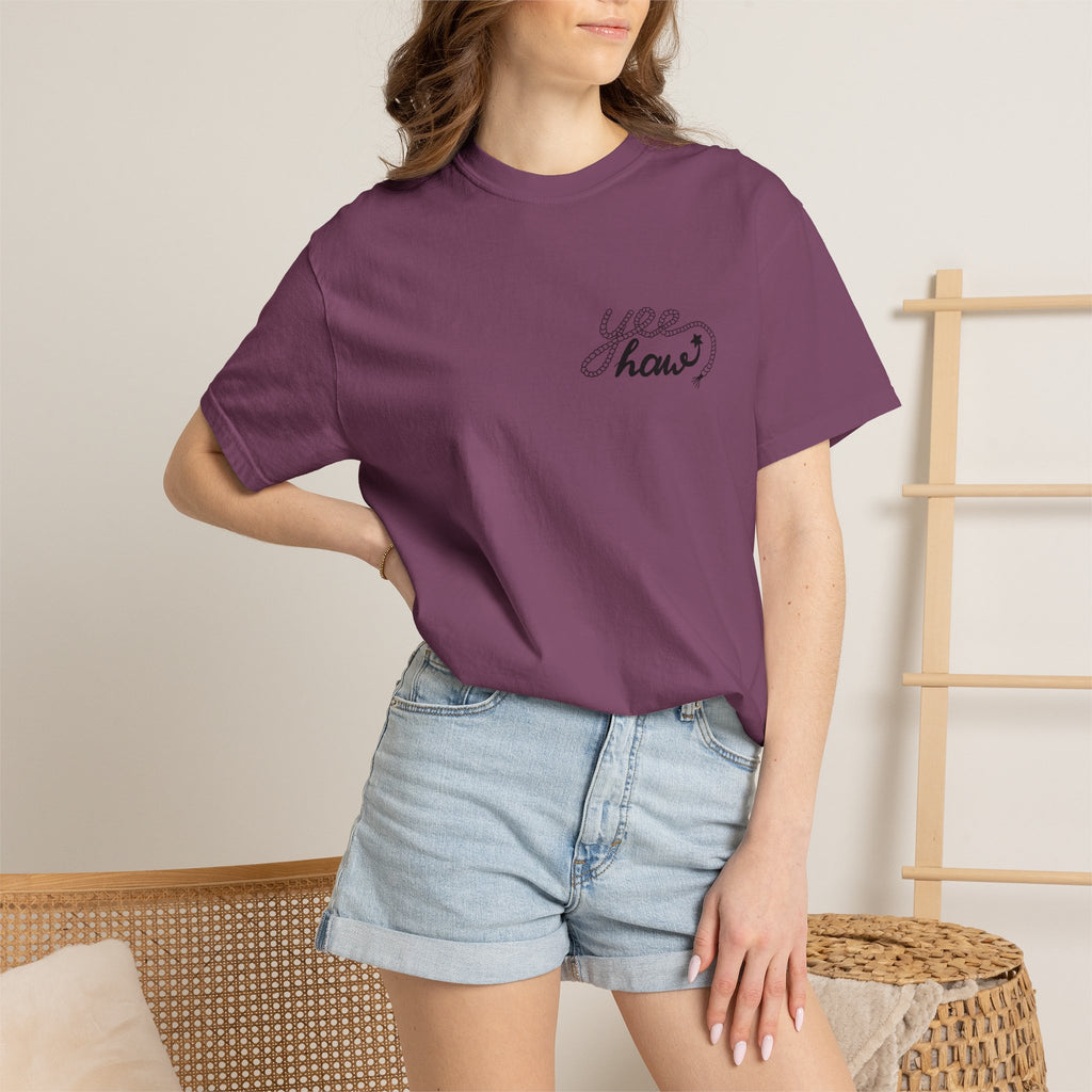 Cowboy Hat & Boots T-Shirt — 'Yee Haw' Graphic Western Tee